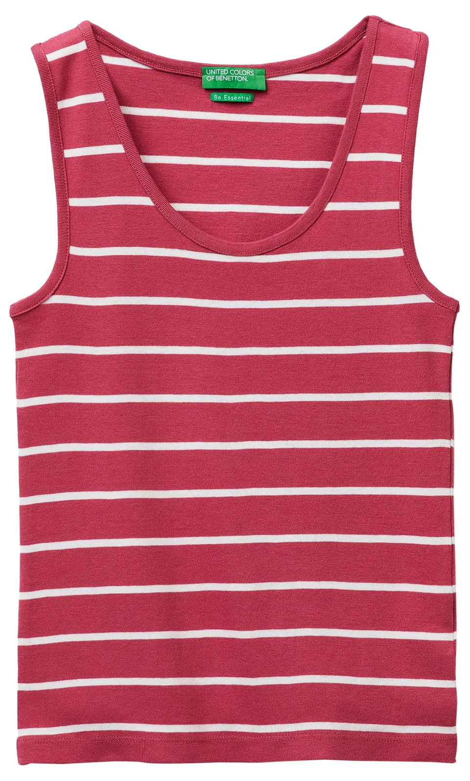 Benetton 339PDH018 Canotta Donna Rosa Rigata