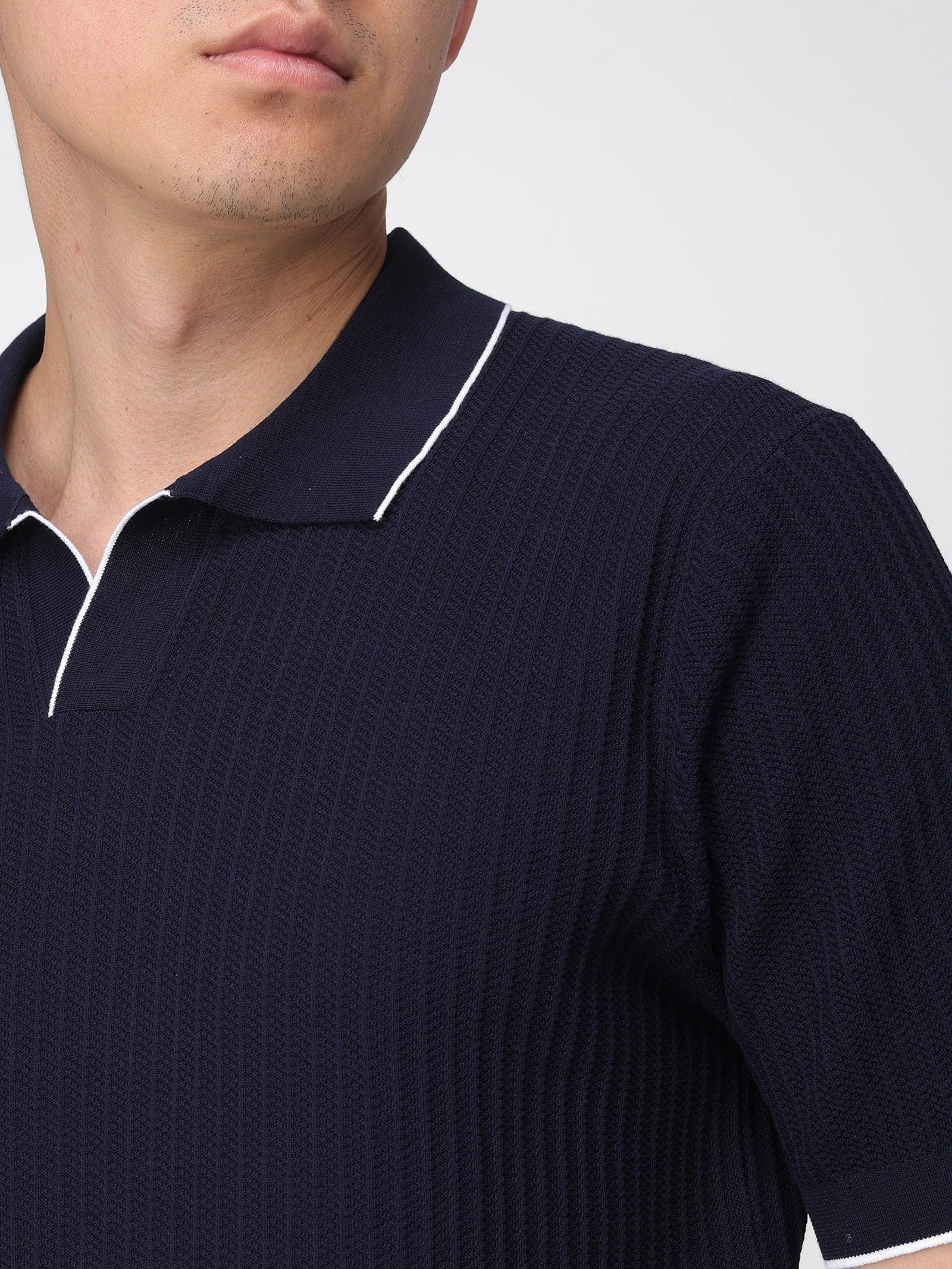 Kangra 3001 23 polo uomo cotone blu punto spirale