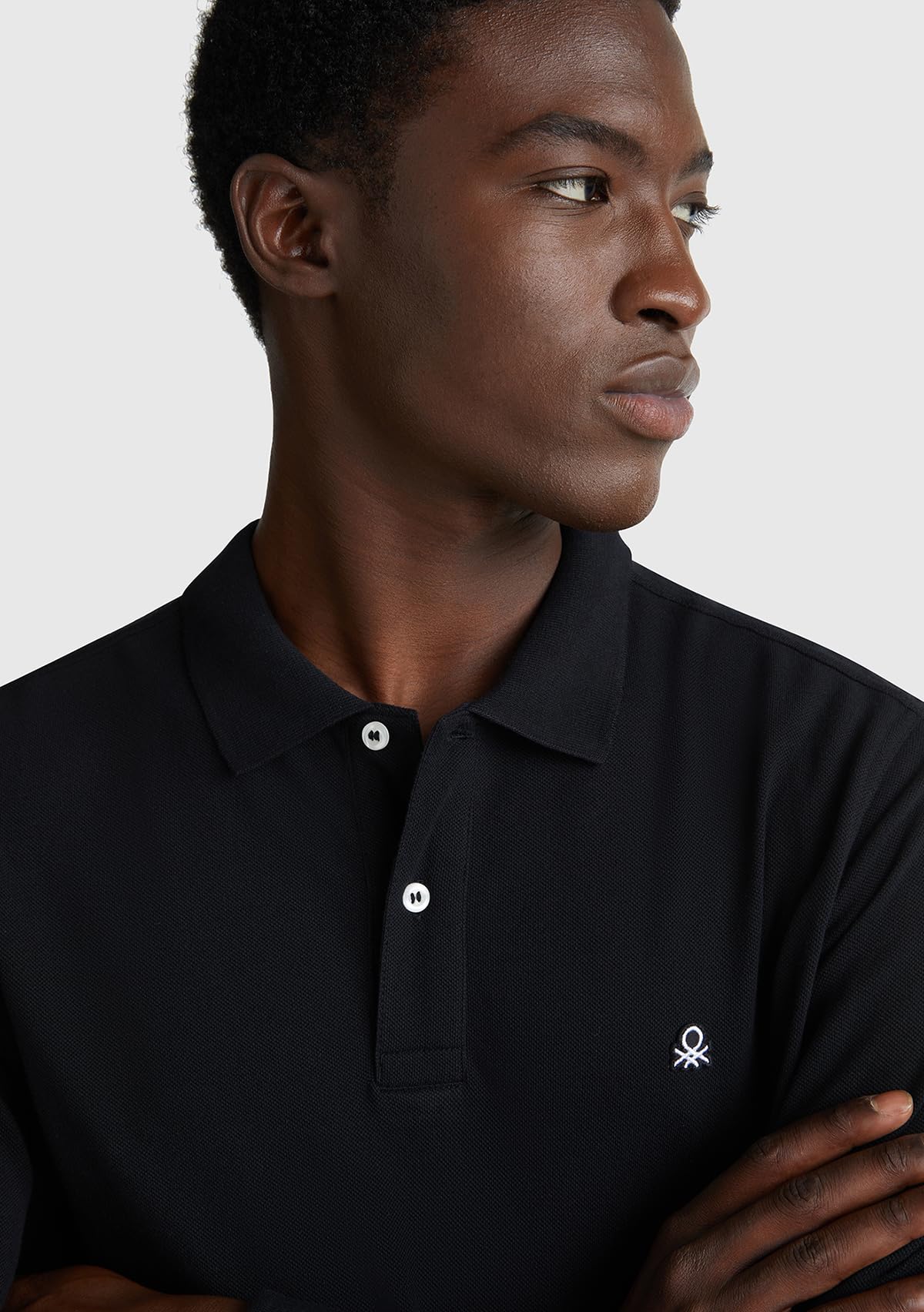 Benetton 3089j3204 polo uomo manica lunga tinta unita