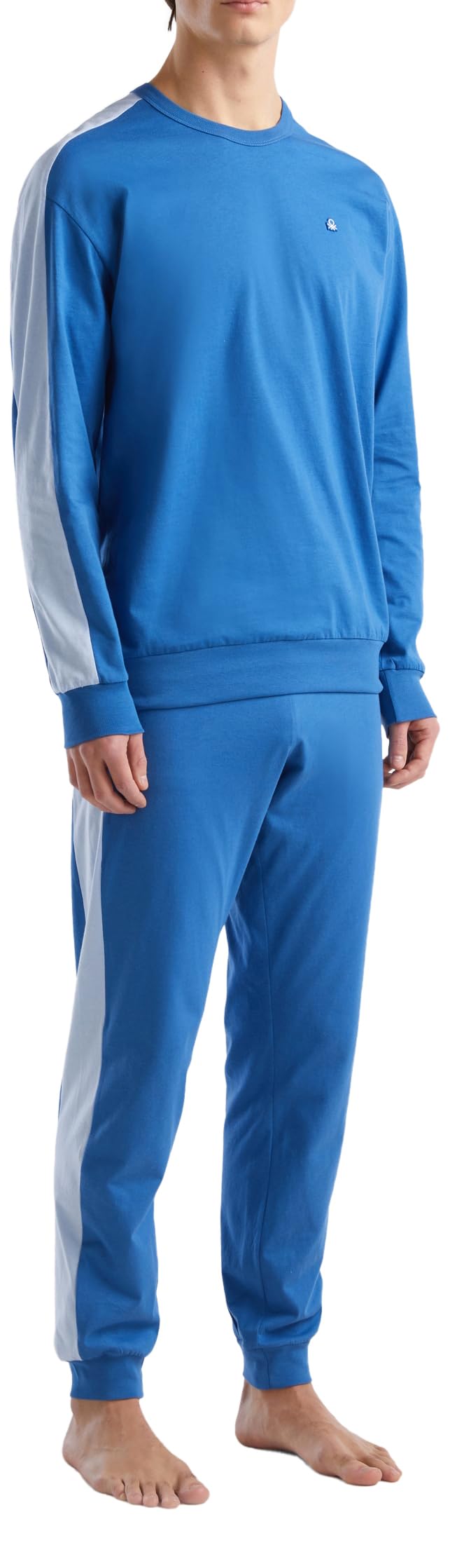 Benetton 30964p026 Pigiama Uomo Cotone Bluette