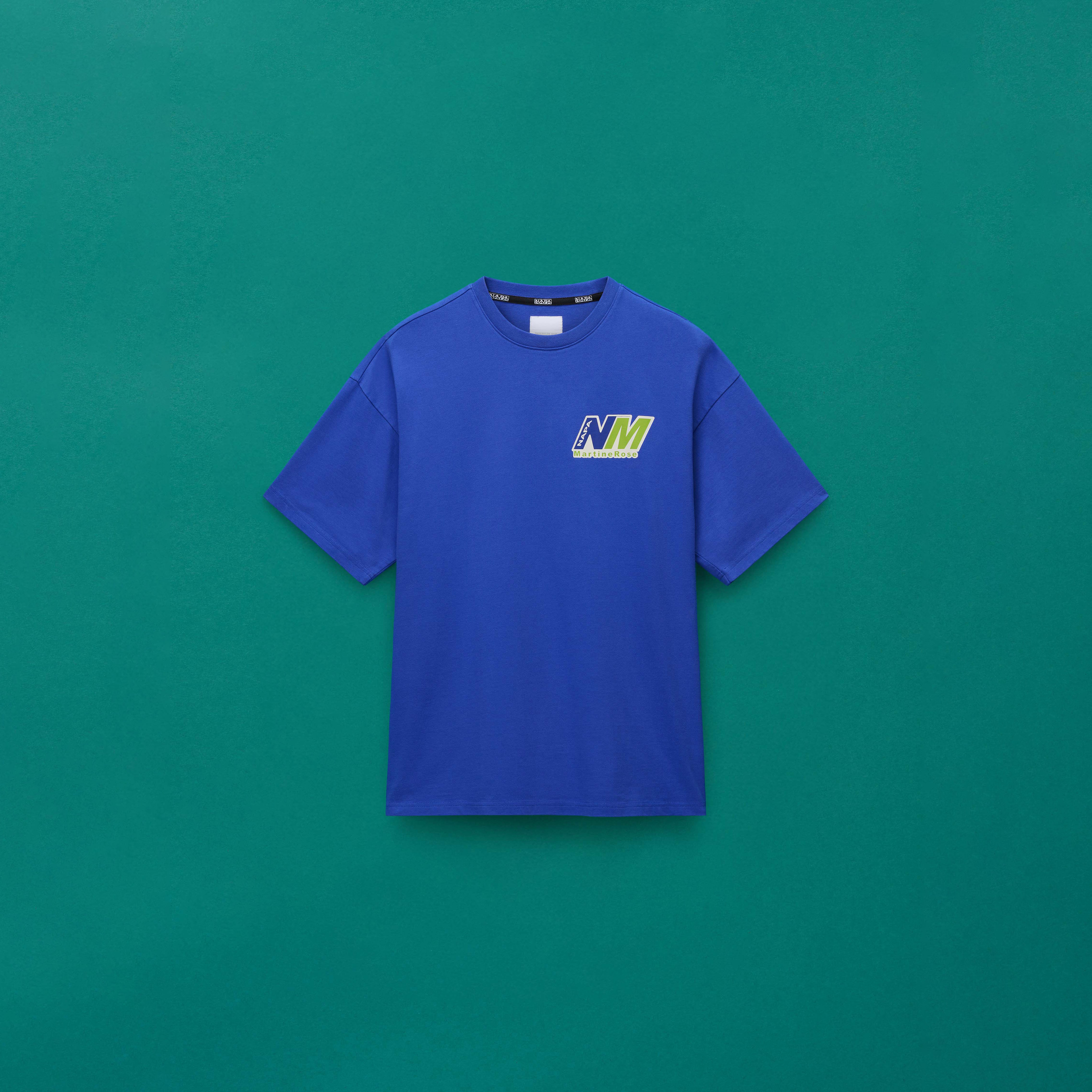 Martine Rose Ocelot T-Shirt blu Dazzling Blue cotone oversize