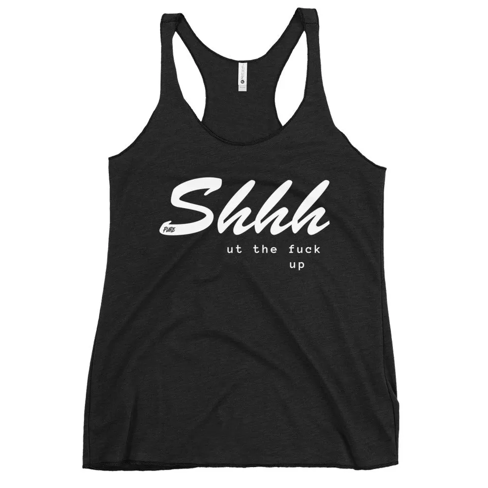 Pure Trash Shhhut canotta donna racerback nera S
