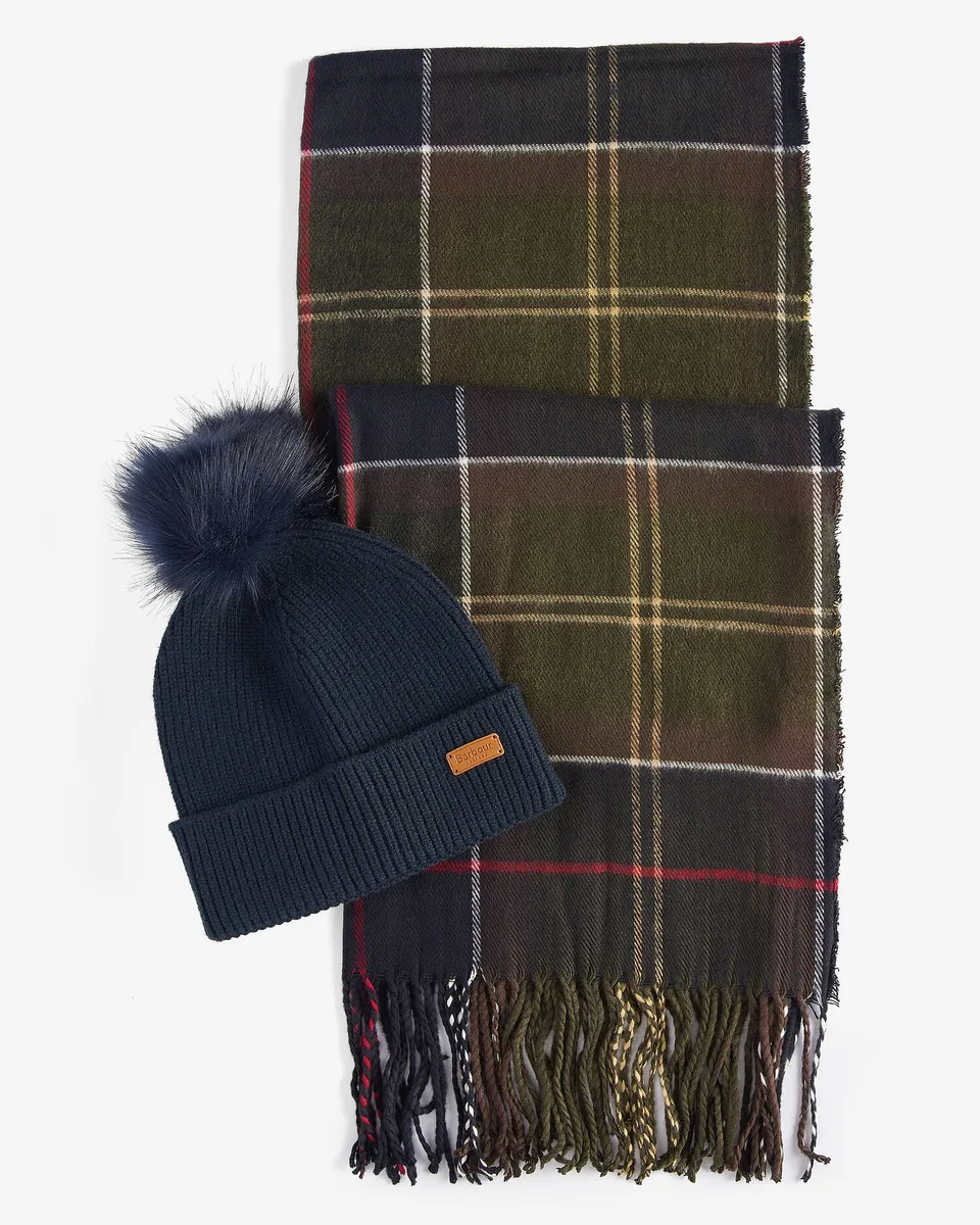 Barbour Dover Hailes LGS0054 set donna classic tartan berretto