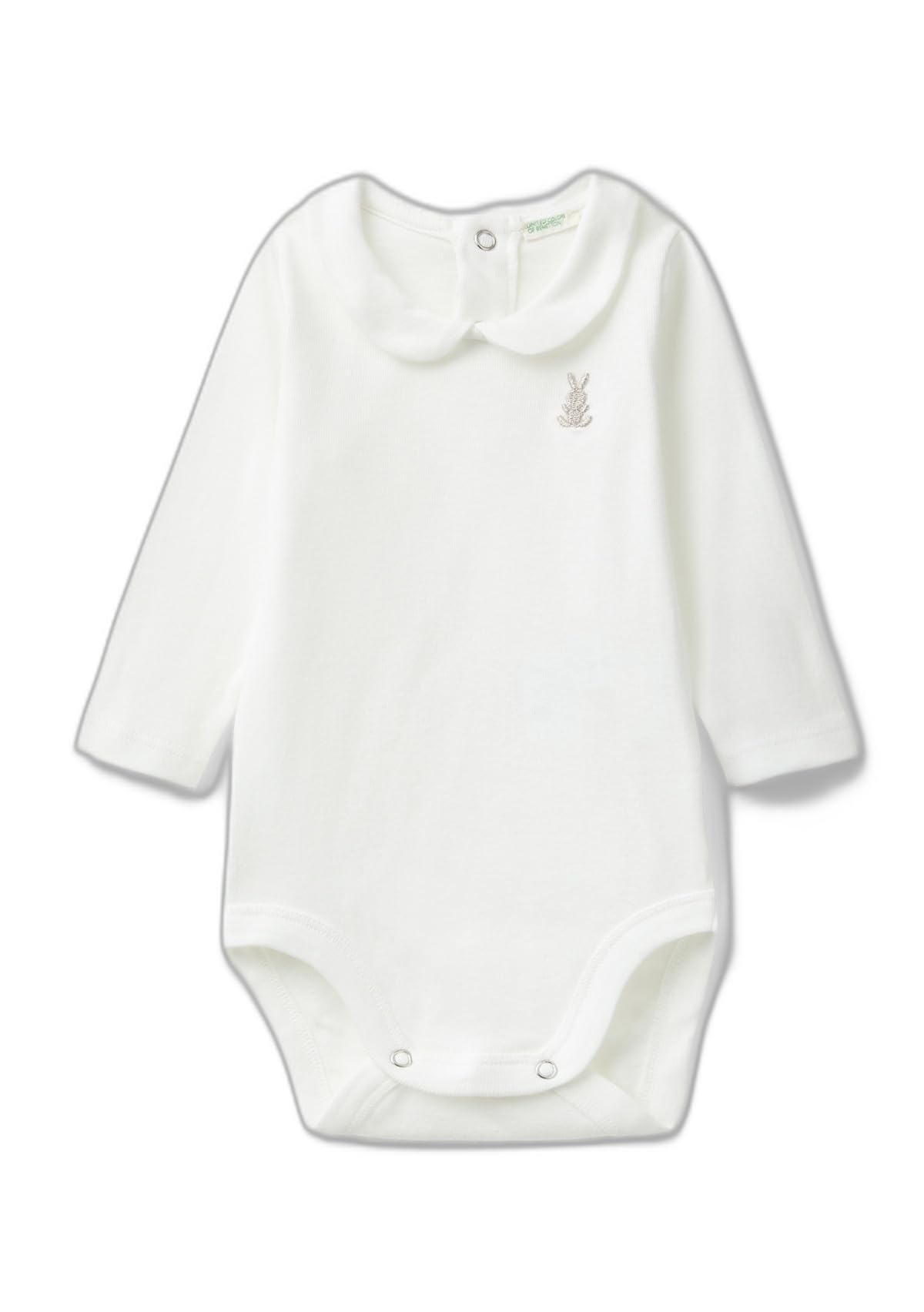 Benetton Maglieria Body Bimbo Bianco 50 Cotone Manica Lunga