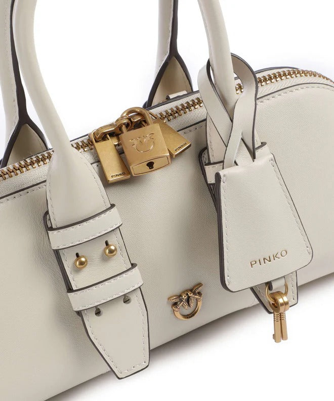 Pinko Bowling Escape Borsa Donna Bianco Pelle Tracolla
