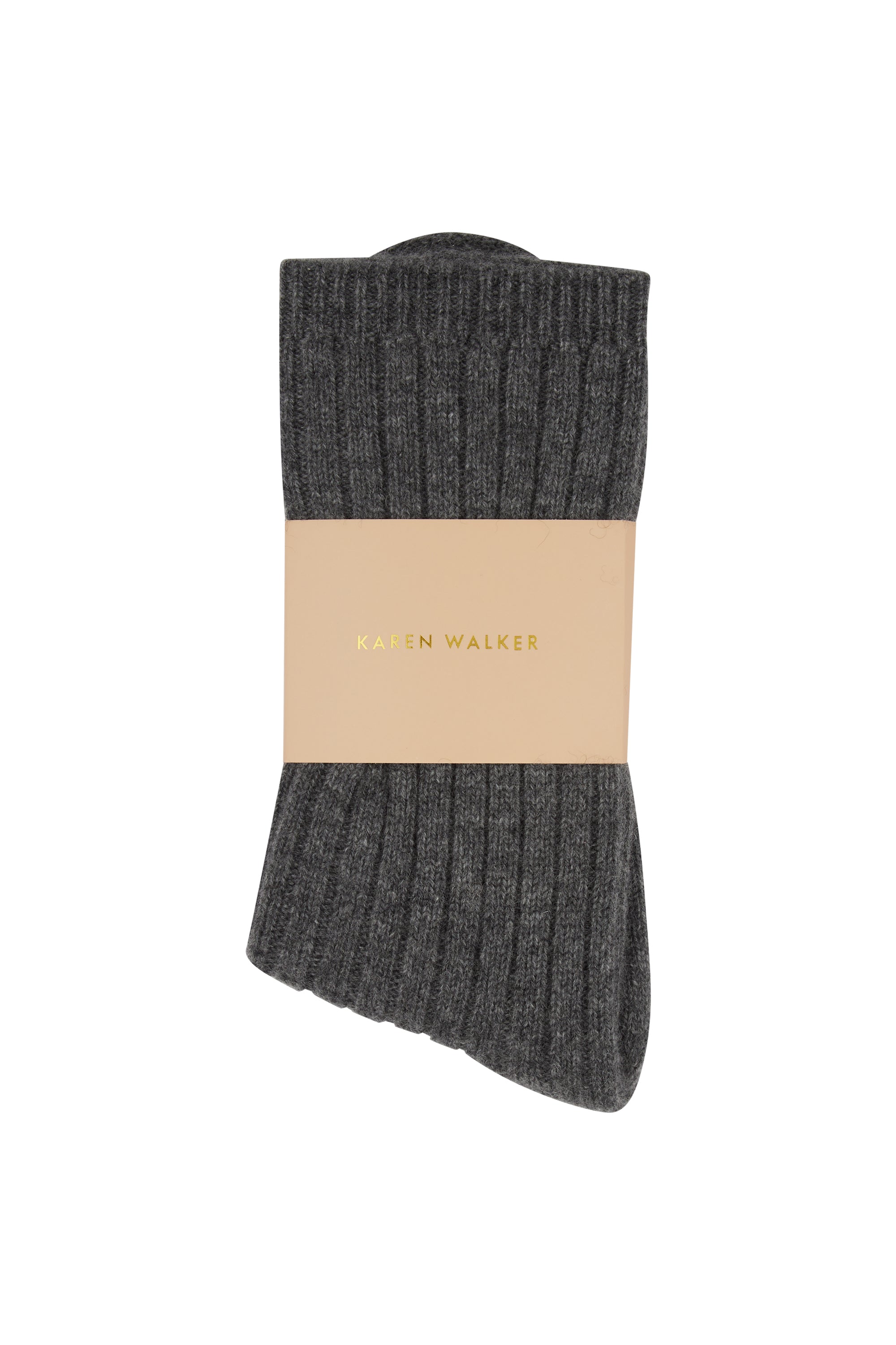 Karen Walker Cashmere Rib Socks calzini cashmere charcoal unica