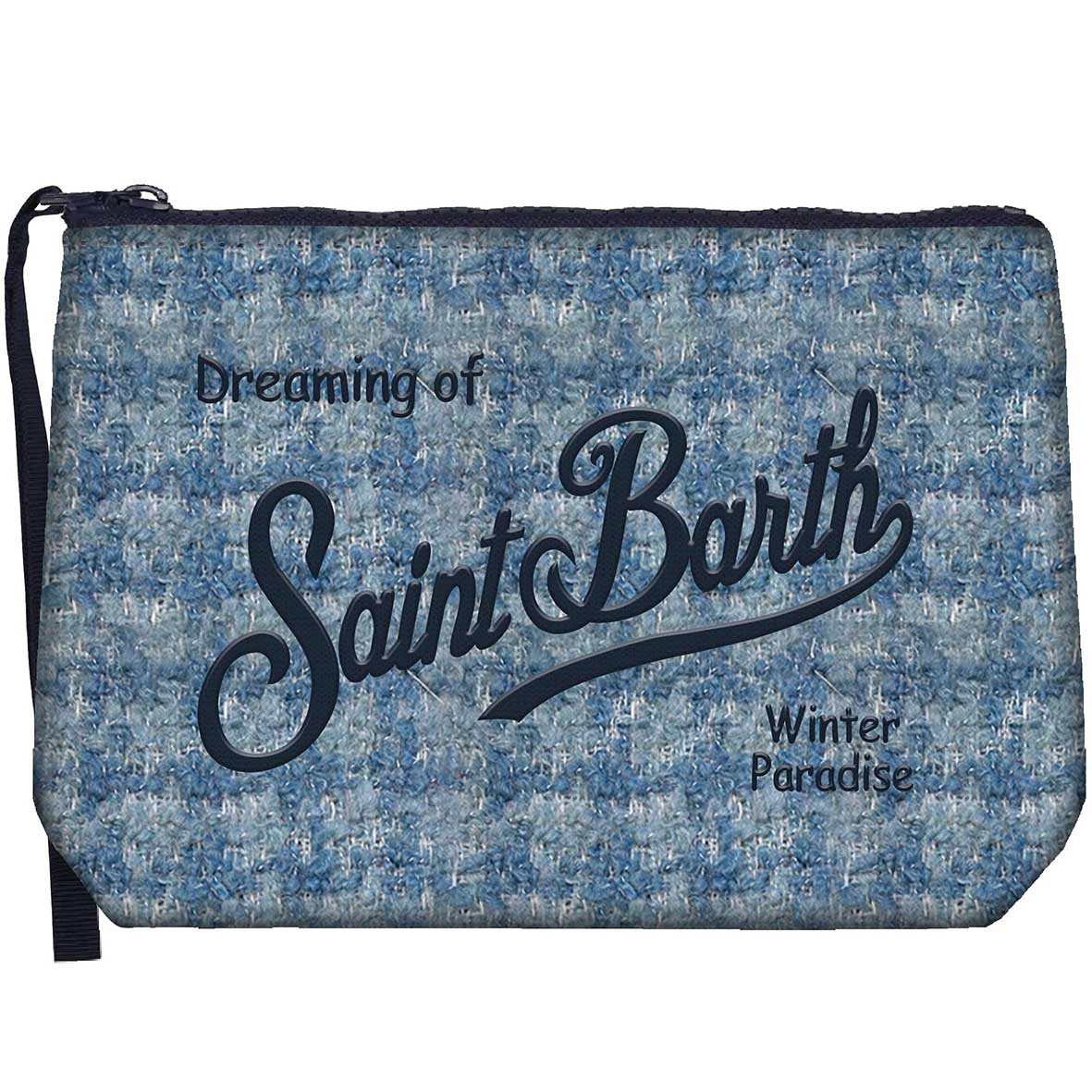 MC2 Saint Barth Aline Tweed pochette azzurro tweed