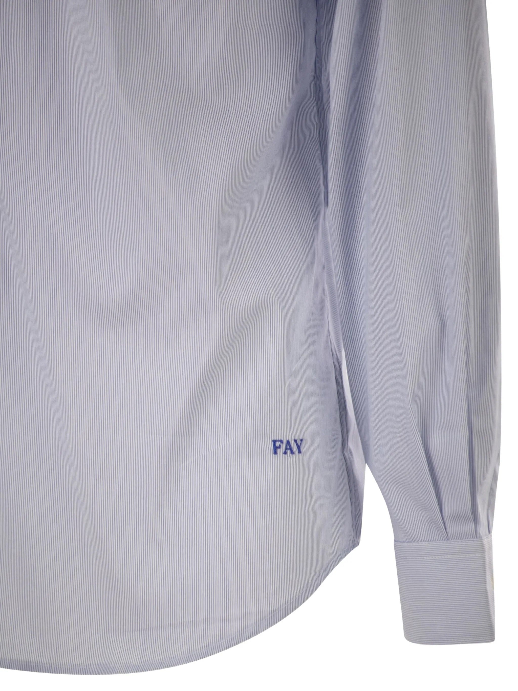 Fay NCMA152259SZB Camicia Jersey Righe Blu Bianco