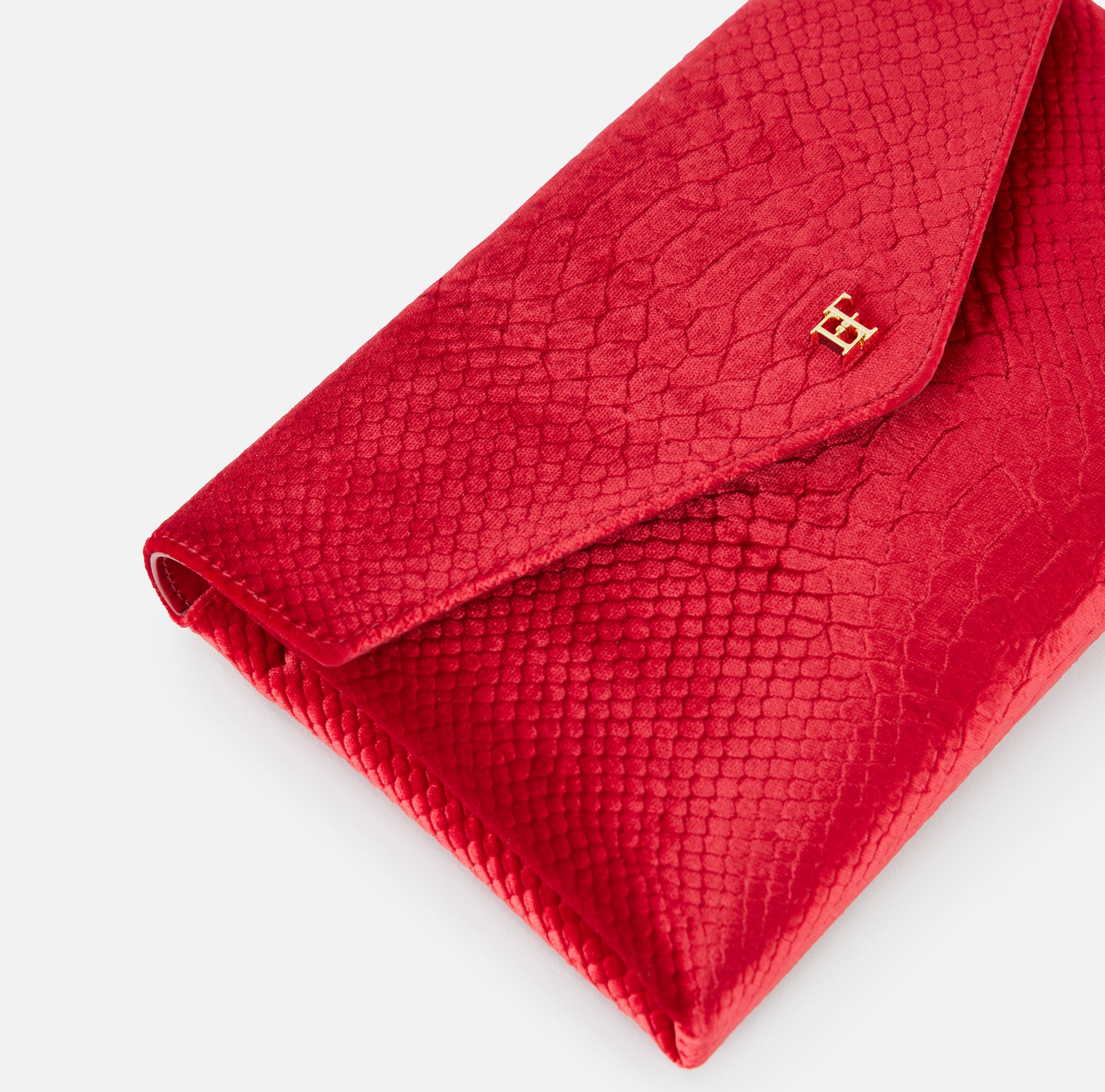 Elisabetta Franchi BS27A67E2 borsa tracolla rossa velluto