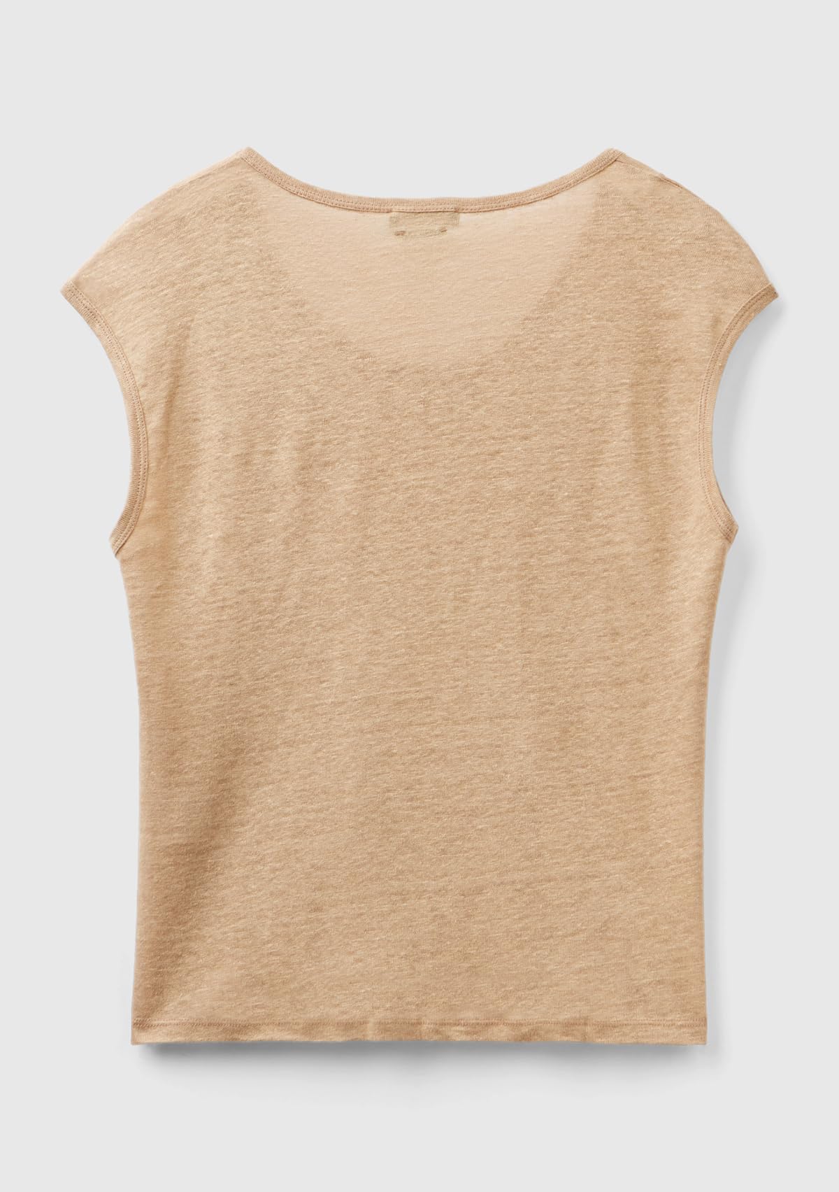 Benetton 3KGQE16B1 t-shirt donna lino boxy nero multicolore