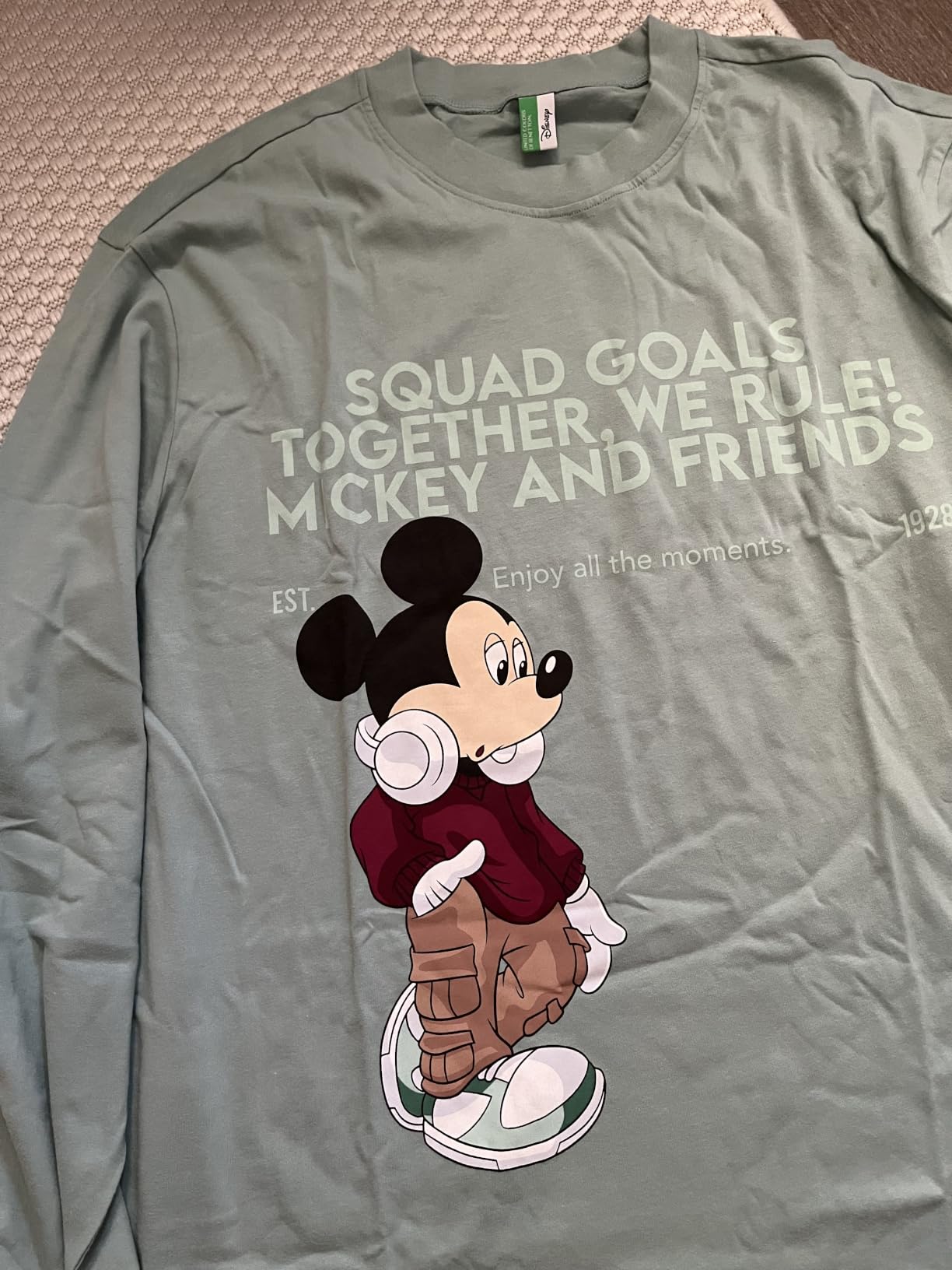Benetton Pigiama Maglia Uomo Disney maniche lunghe jersey