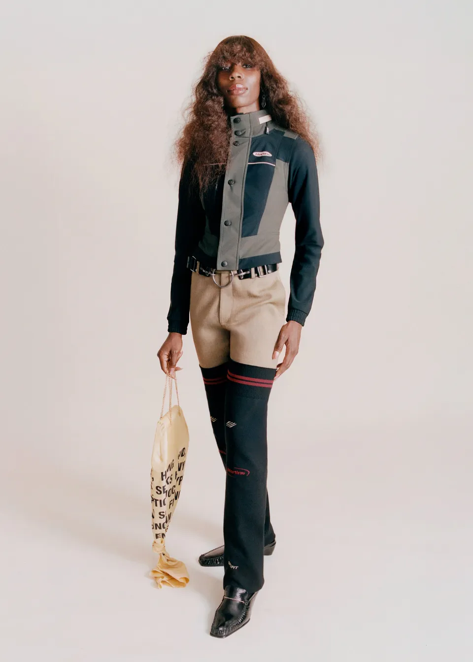 Martine Rose Stretch Jacket giacca verde elastan slim