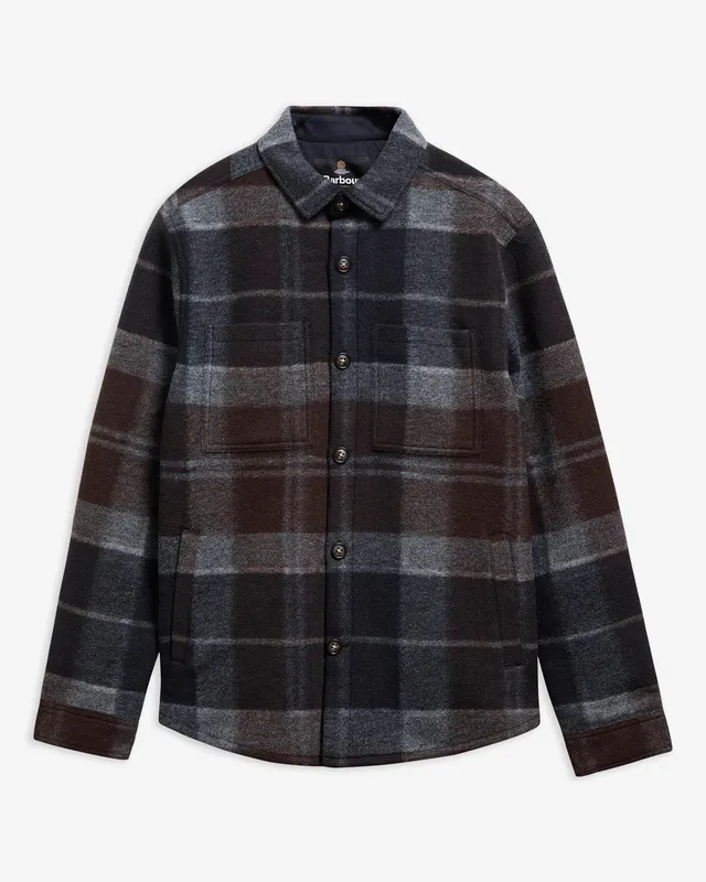 Barbour Woodlane MOS0511 Overshirt Uomo Tartan Lana