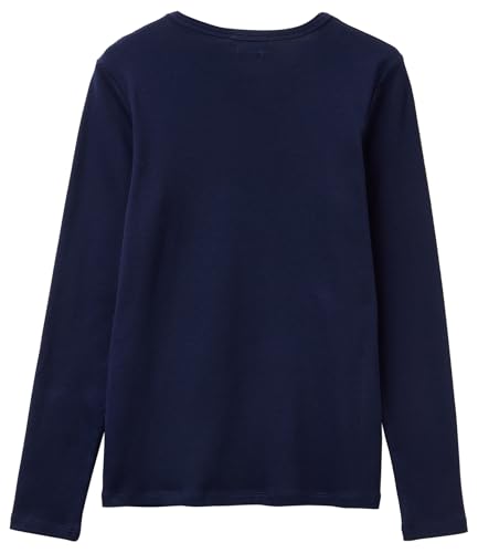 Benetton 3GA8E16G0 T-Shirt Donna Blu Glitter XXS