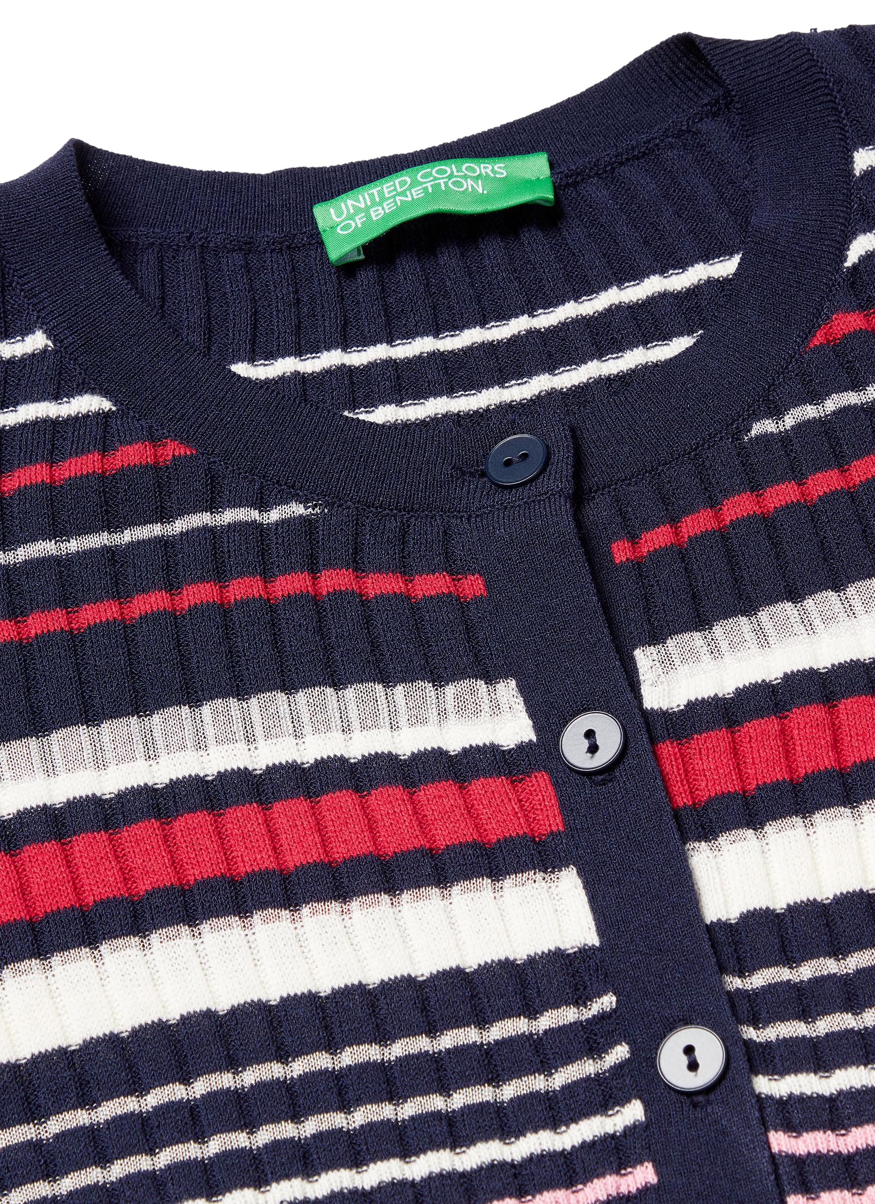 Benetton 1e3re502d Cardigan Donna coreana righe M
