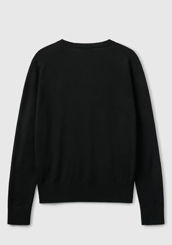 Benetton 1zred402l Maglione Donna Scollo V Nero