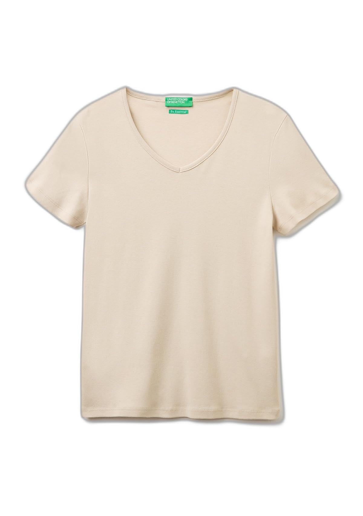 Benetton T-Shirt Donna Costina Rosa Scollo V