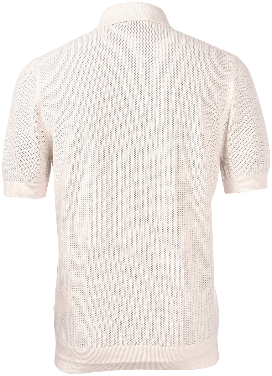 Gran Sasso 57180 20611 Camicia Uomo Panna Cotone Traforato