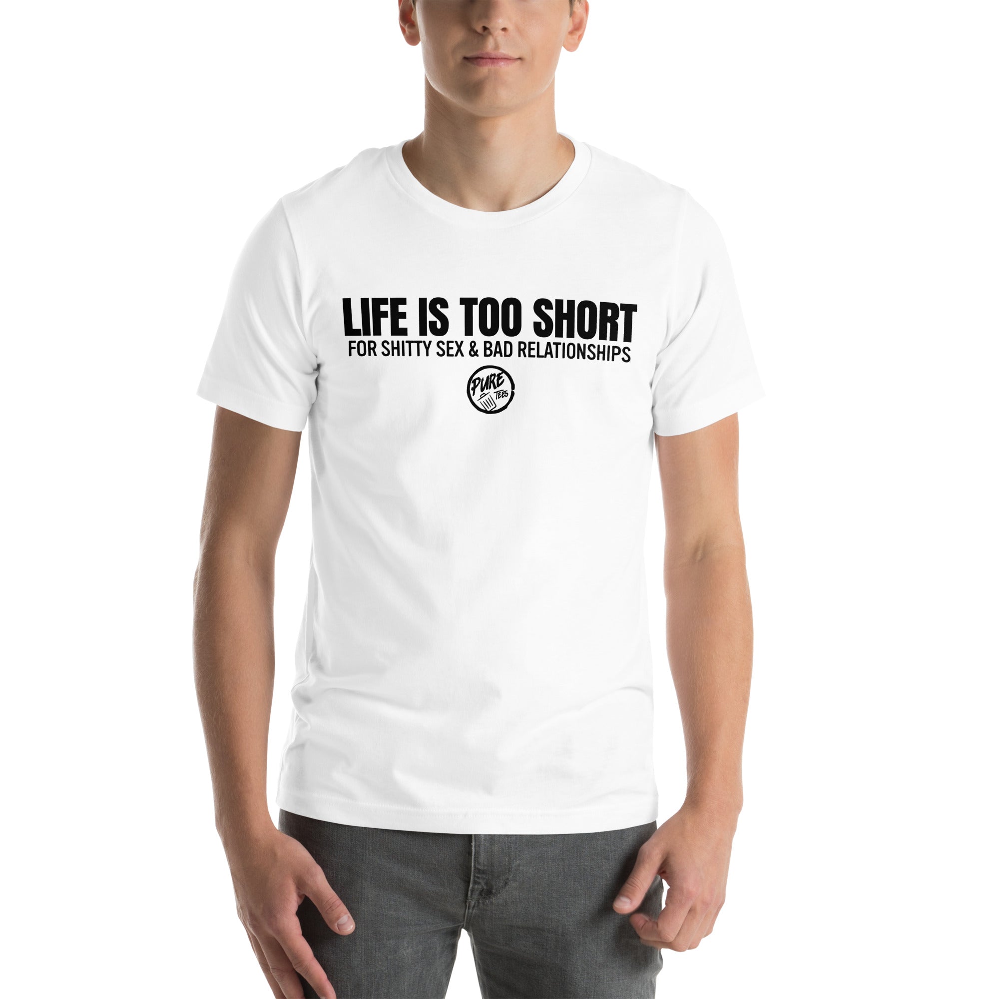 Pure Trash Life is Too Short T-shirt uomo cotone regular