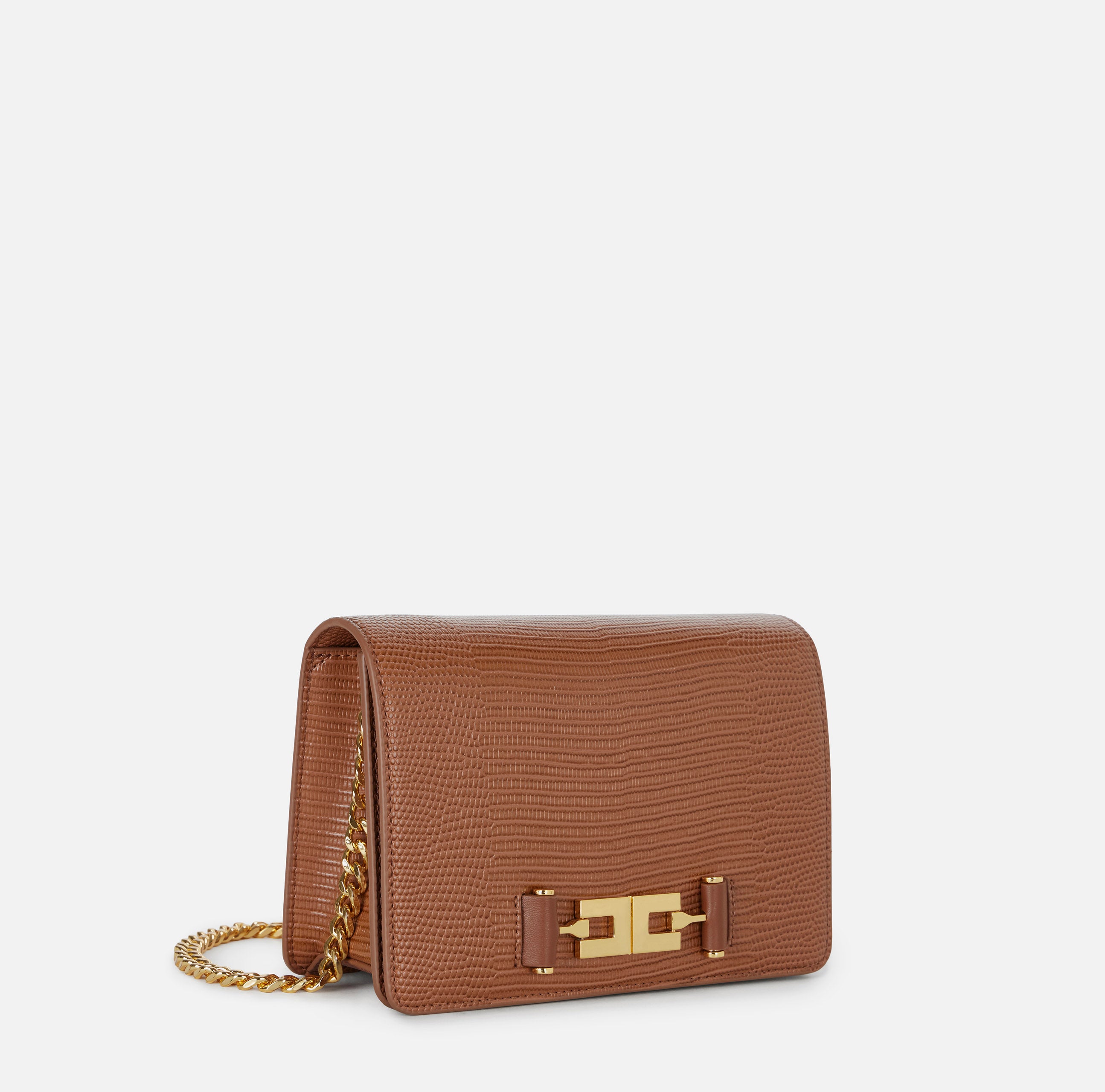 Elisabetta Franchi BS09A66E2 Borsa Tracolla Sigaro Lucertola