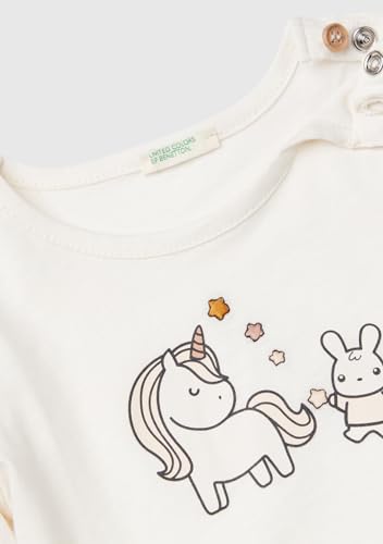 Benetton 3I1XA1048 T-Shirt Bimba 50 Manica Lunga Ricamo