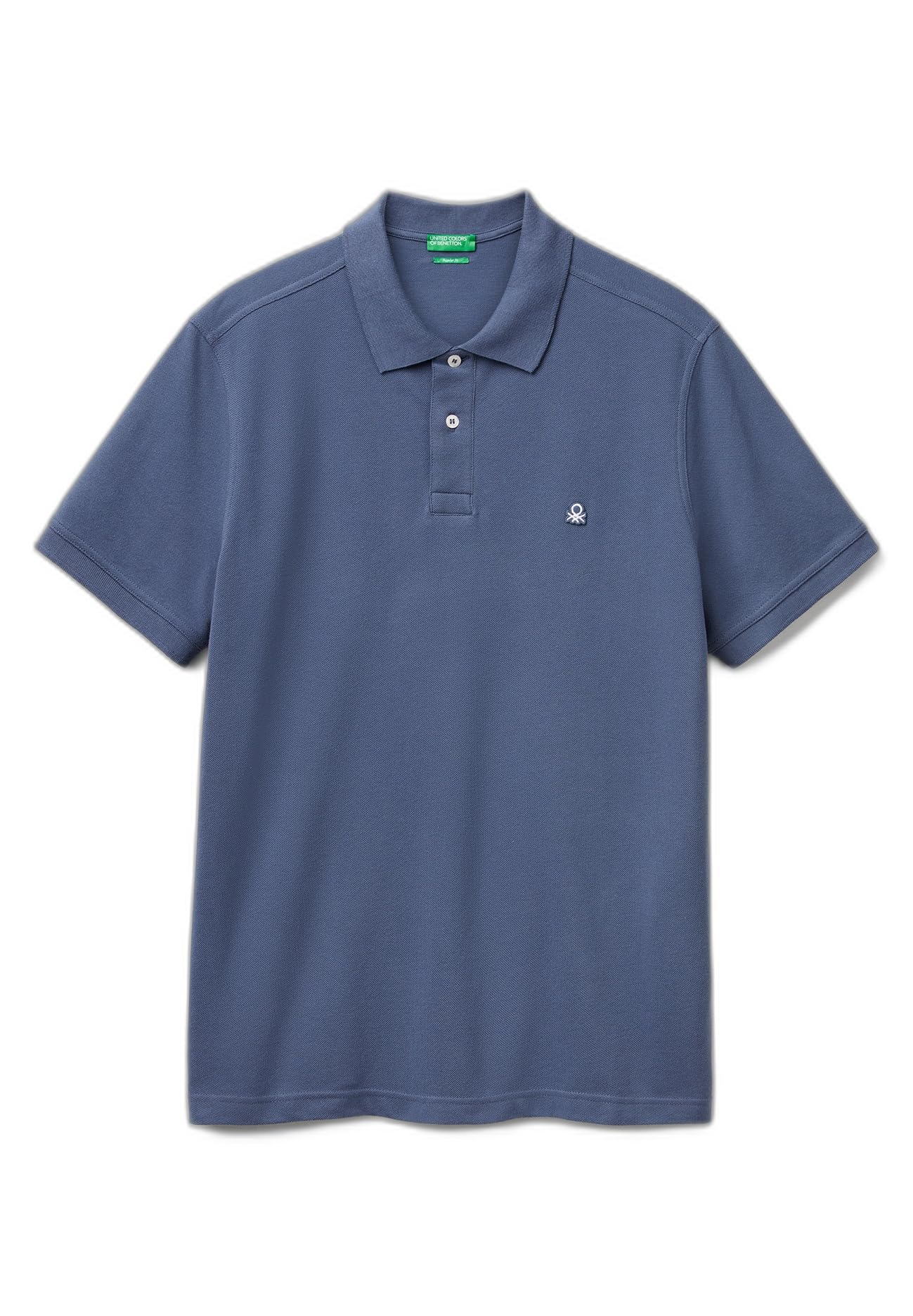Benetton Polo Uomo Manica Corta Blu Verde Casual
