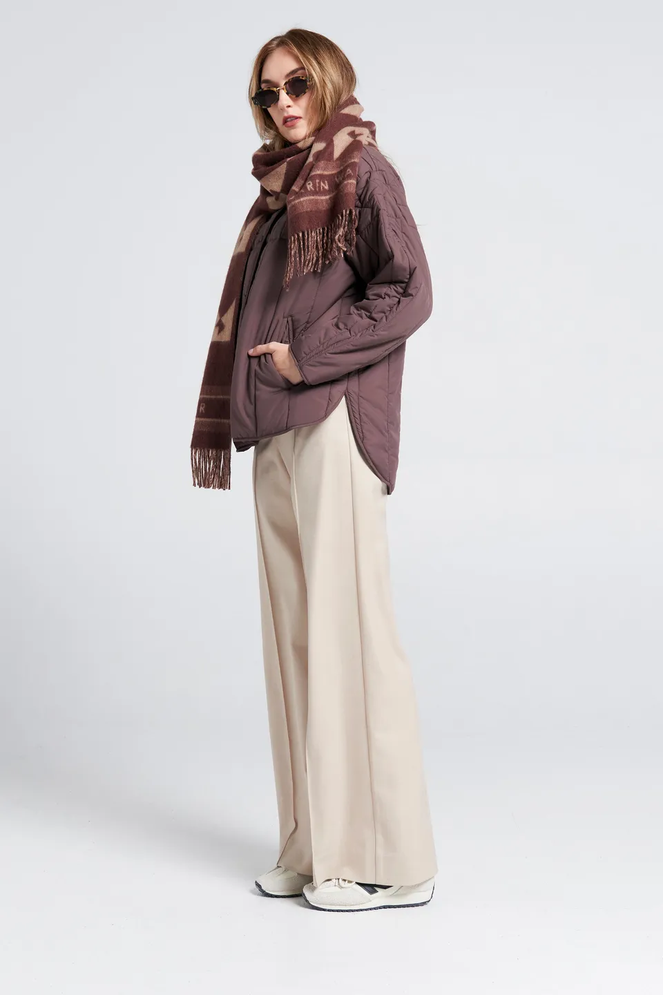 Karen Walker Quilted Voyager Jacket giacca trapuntata mahogany M