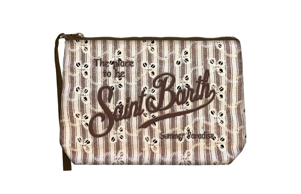 MC2 Saint Barth Aline Sangallo 00561L pochette righe marrone