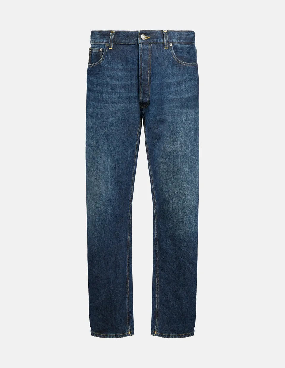 Dondup Yui UP724 Tapered Jeans Uomo Blu Denim Cotone