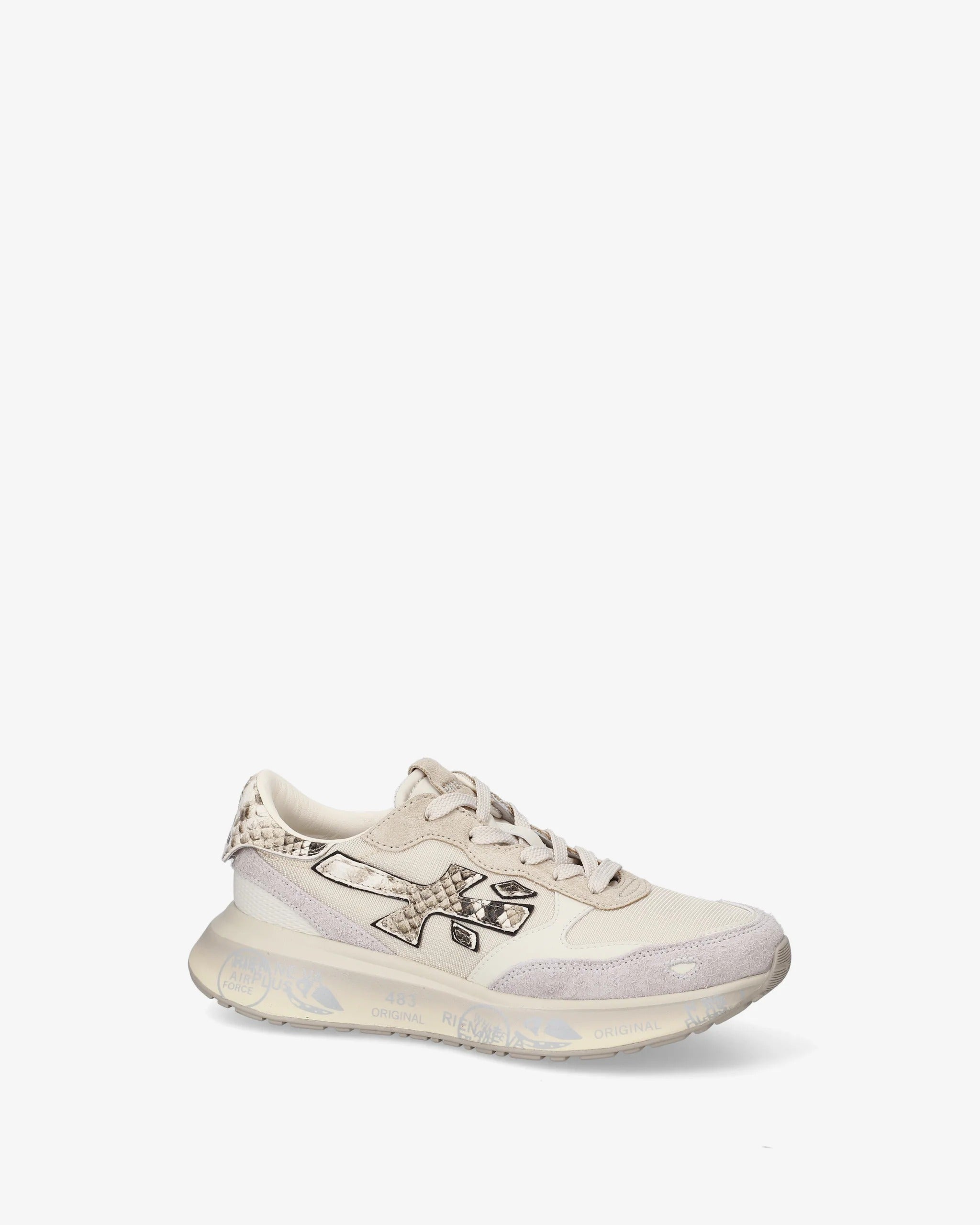 Premiata Lauryn 8183 sneakers nylon bianco beige suola 3cm