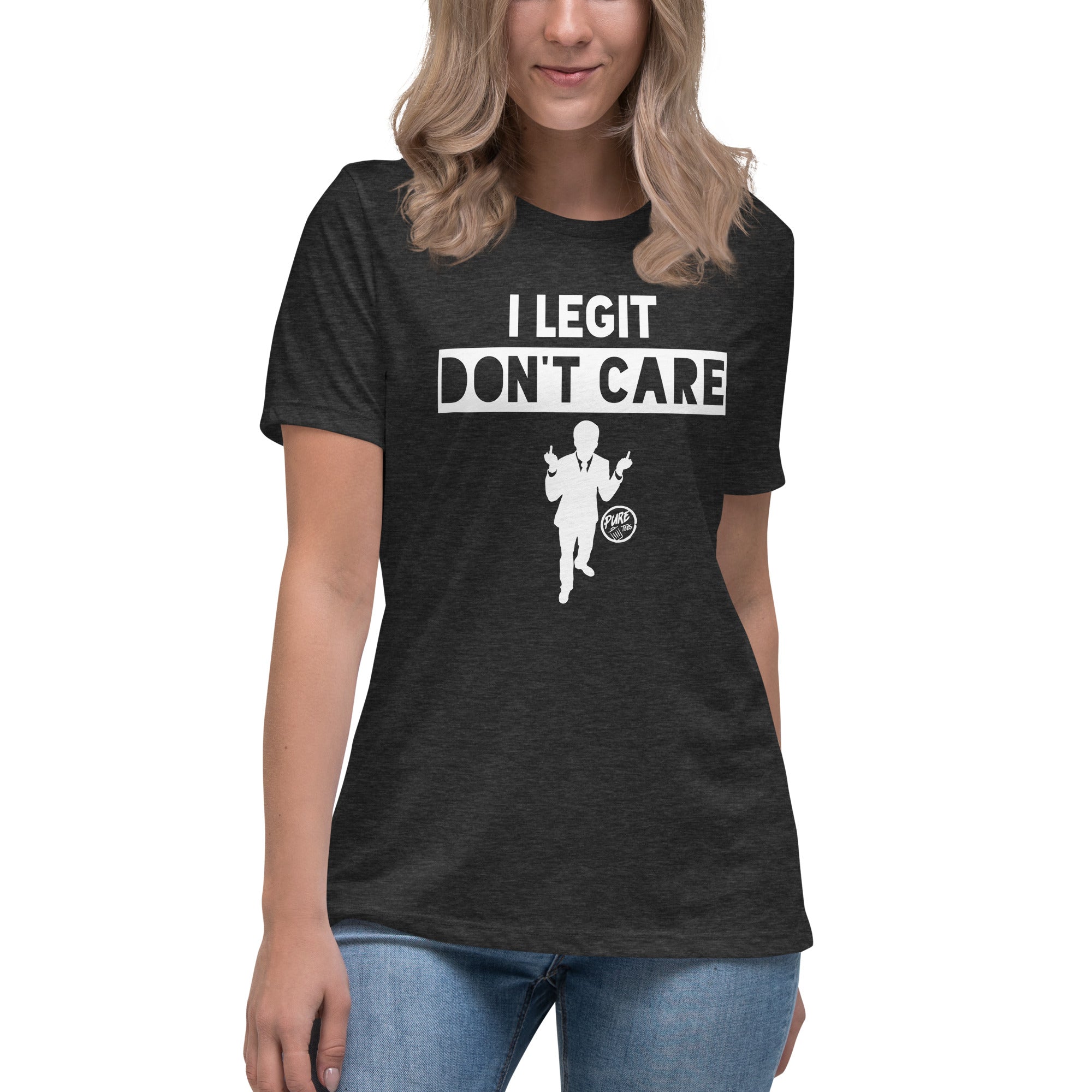 Pure Trash I Legit Don't Care t-shirt donna blu navy