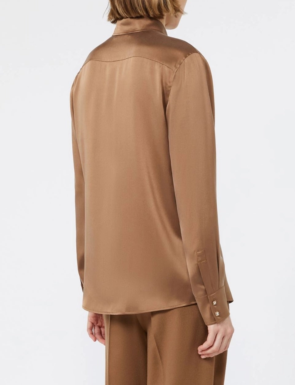 Max Mara Studio Xero MSTXERO094 camicia donna cuoio seta