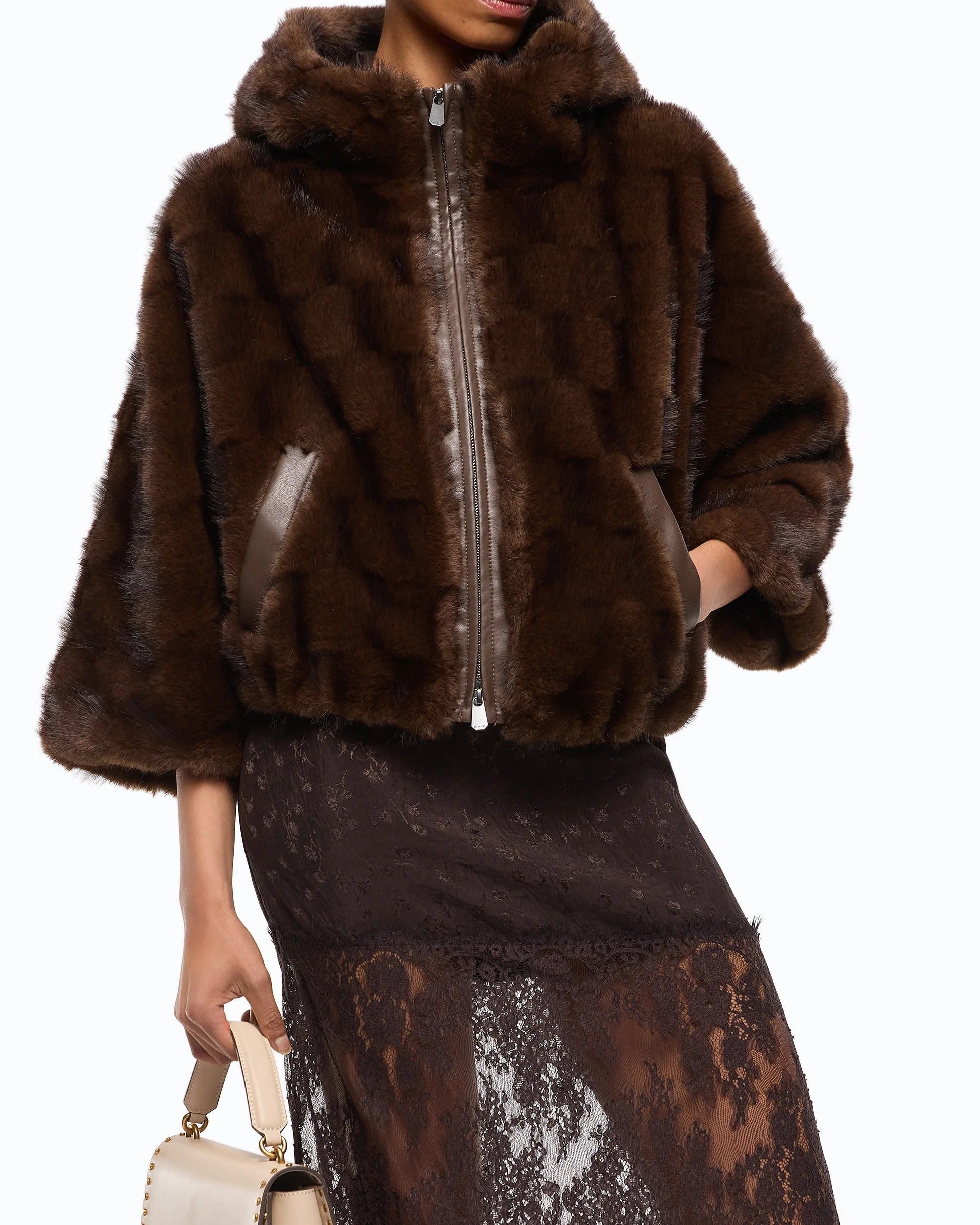 Pinko Cadetia 107054-A3C5 giacca donna marrone pelo