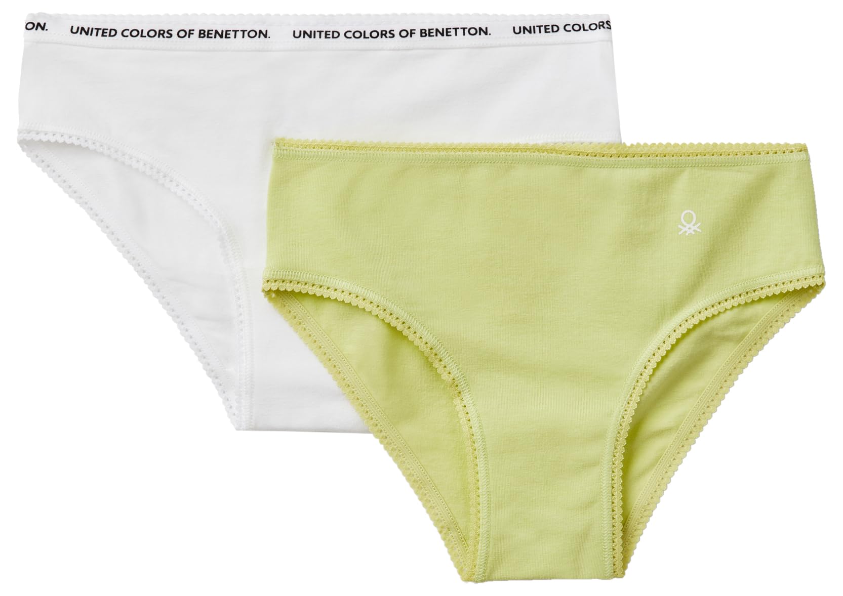 Benetton Set 2 Slip Bambina 3 Anni Elastico Logo