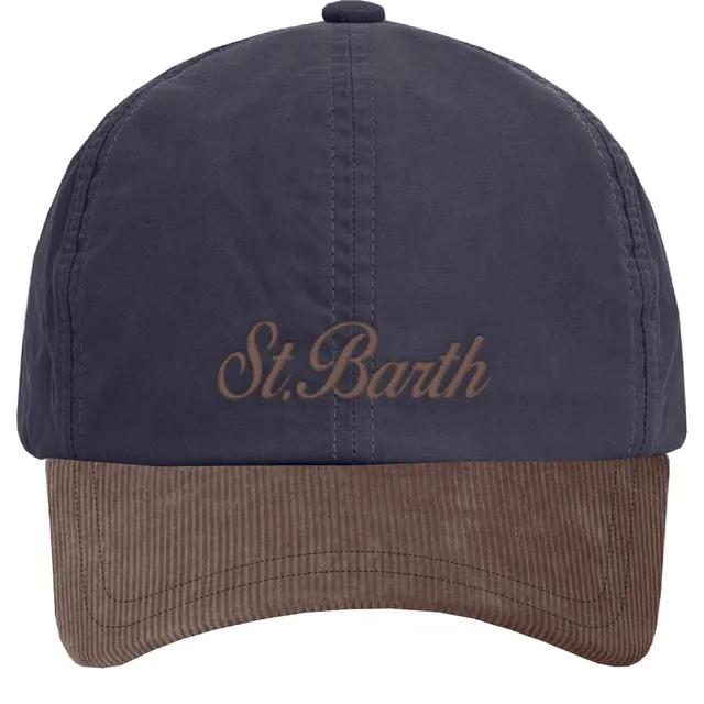 MC2 Saint Barth Baseball Wax Corduroy cappello Navy Marrone