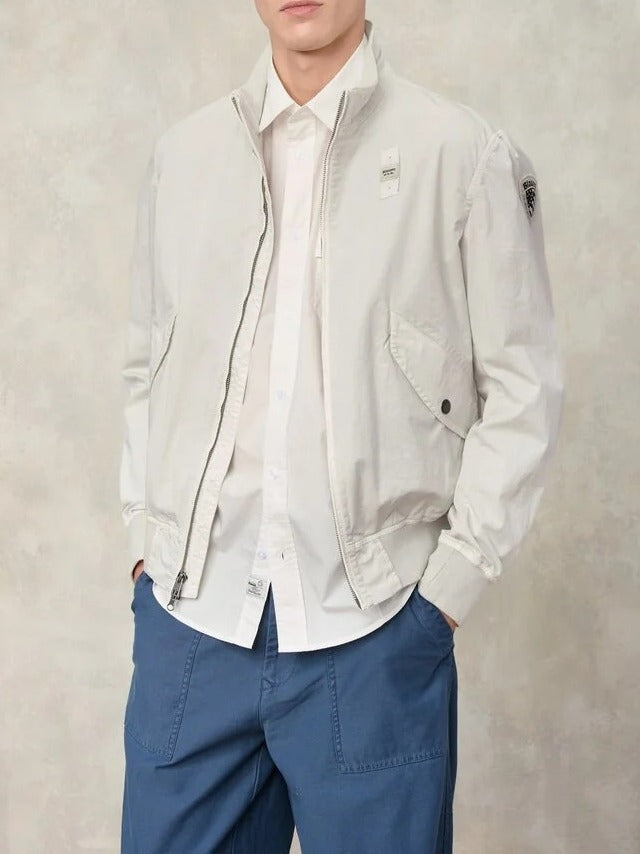 Blauer Badger 26SBLUC04139 Bomber Cotone Bianco L