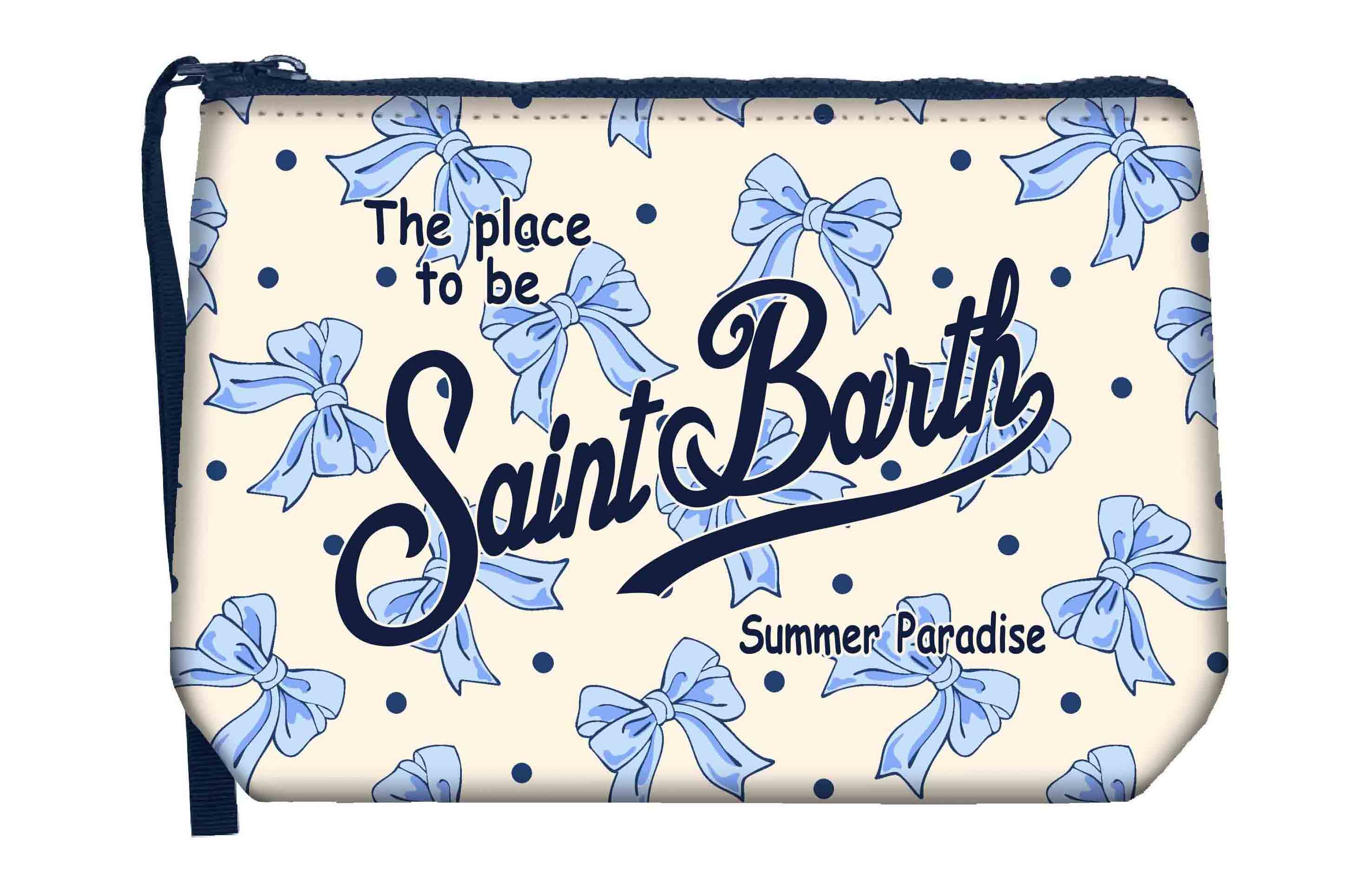 MC2 Saint Barth Aline Pochette Scuba Bows Pois Bianco