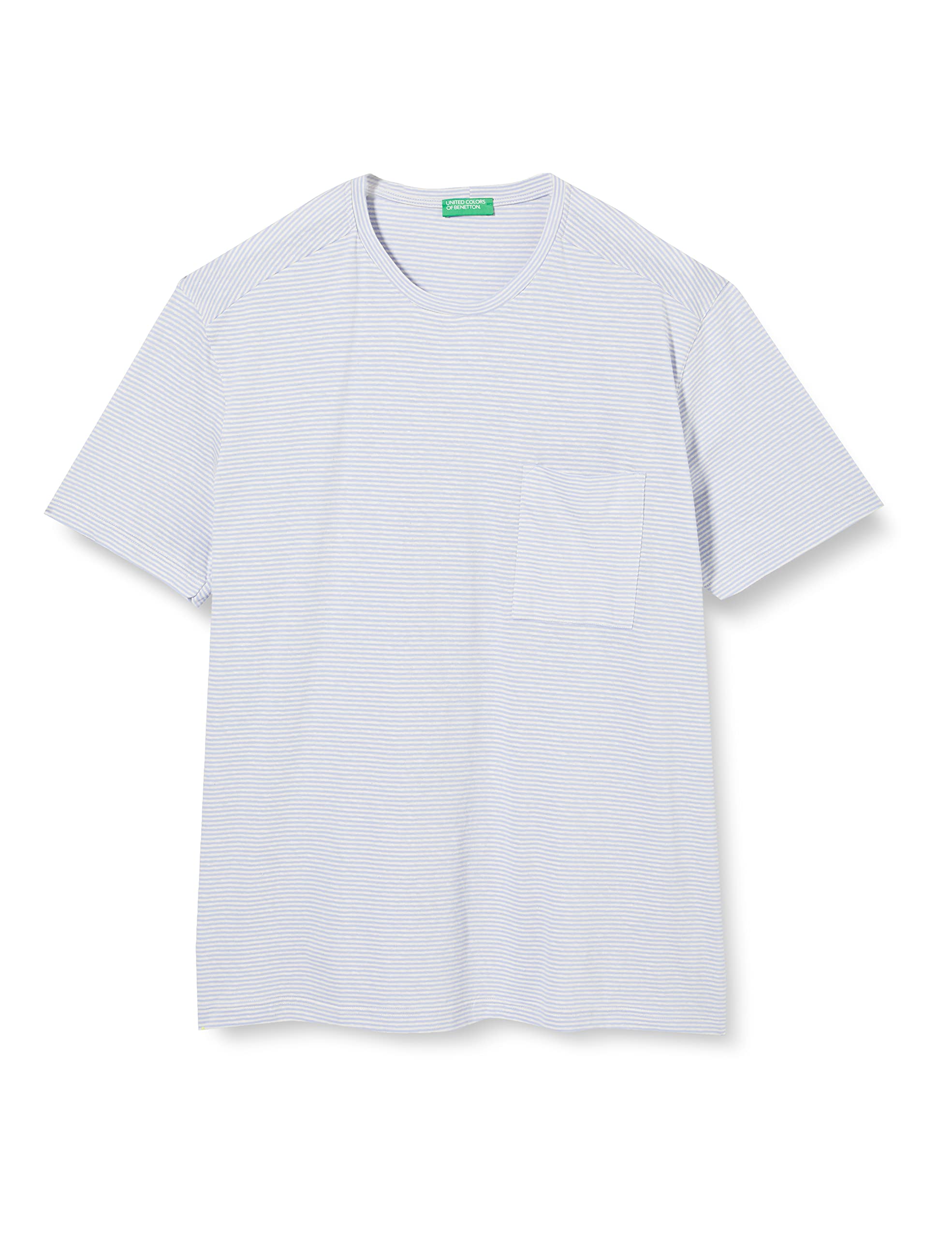 Benetton T-shirt Uomo maglietta cotone Rosa 64w taschino