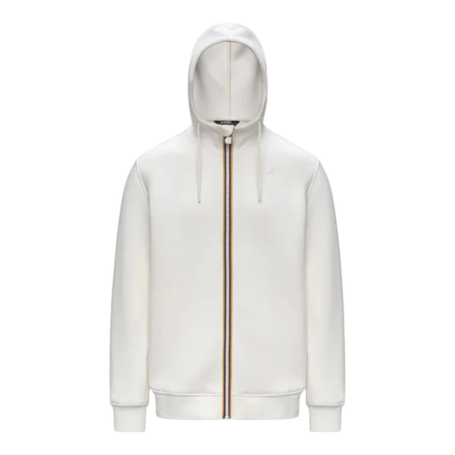 K-Way Rainer Spacer K2141DW felpa uomo bianca con cappuccio