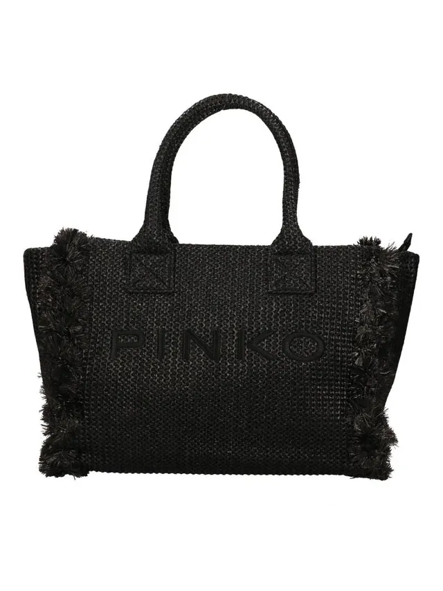 Pinko Beach Raffia 106673 A39Y borsa shopper nero rafia