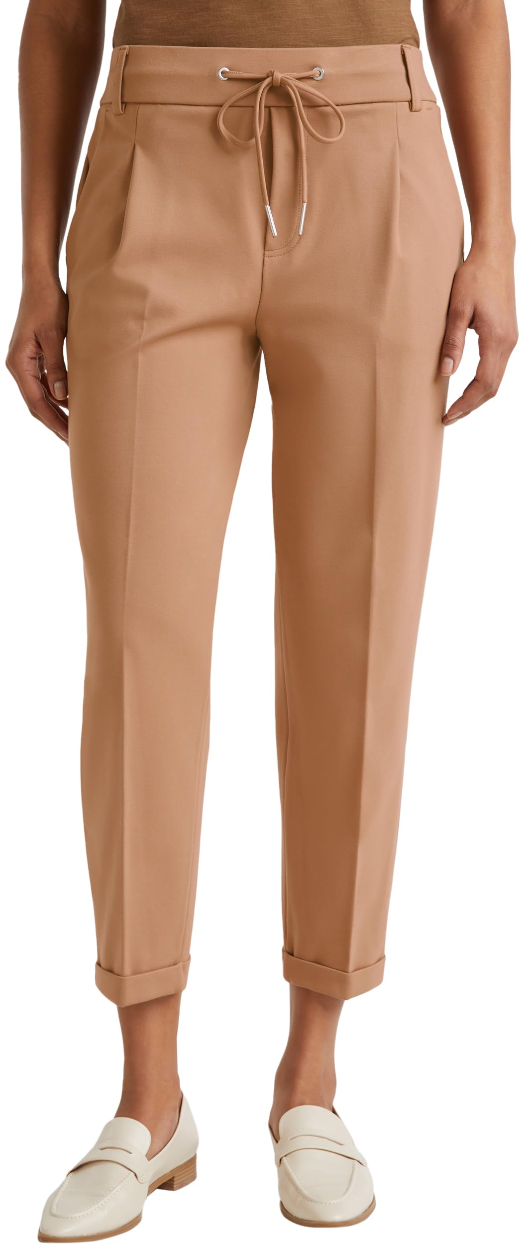 Benetton 4DI4DF00J Pantalone Jogger Donna Marrone M Viscosa