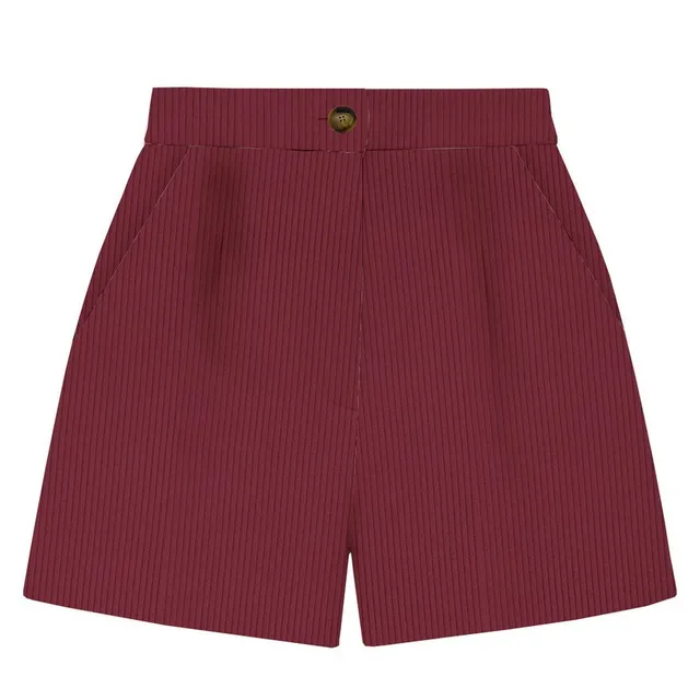 MC2 Saint Barth Aya Corduroy Mini Shorts velluto melanzana
