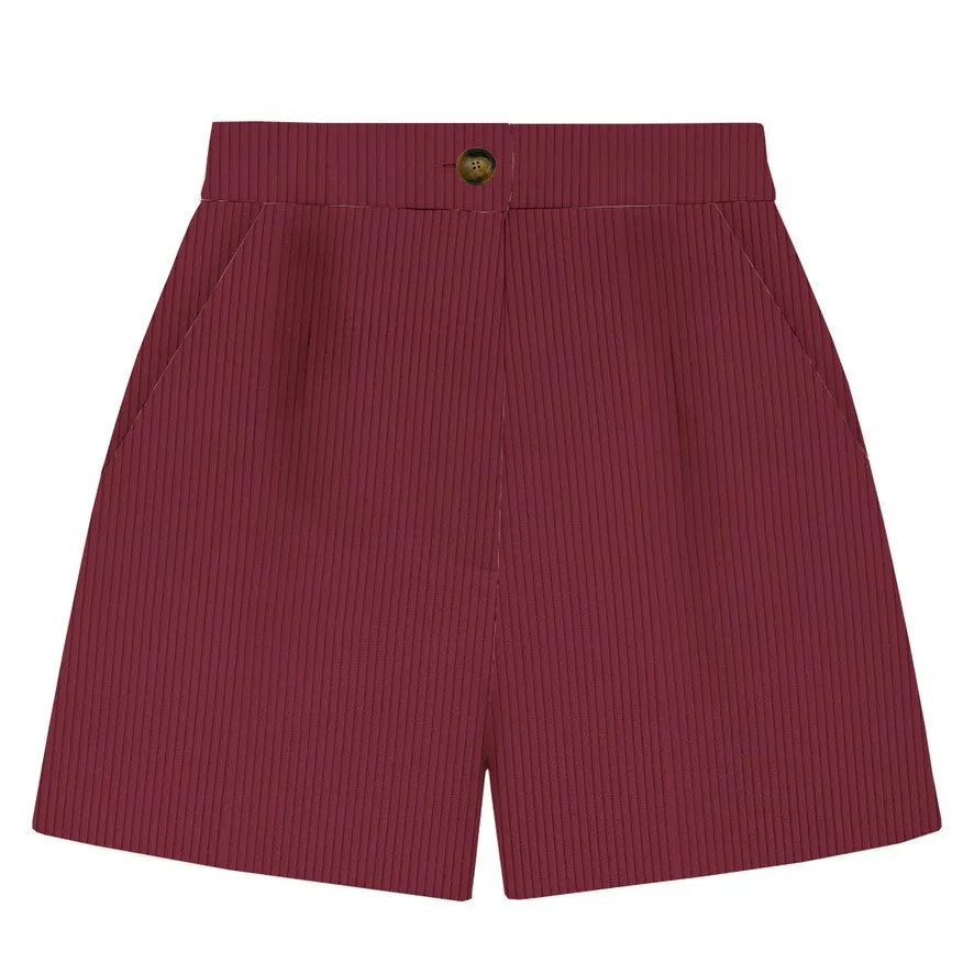 MC2 Saint Barth Aya Corduroy Mini Shorts velluto melanzana