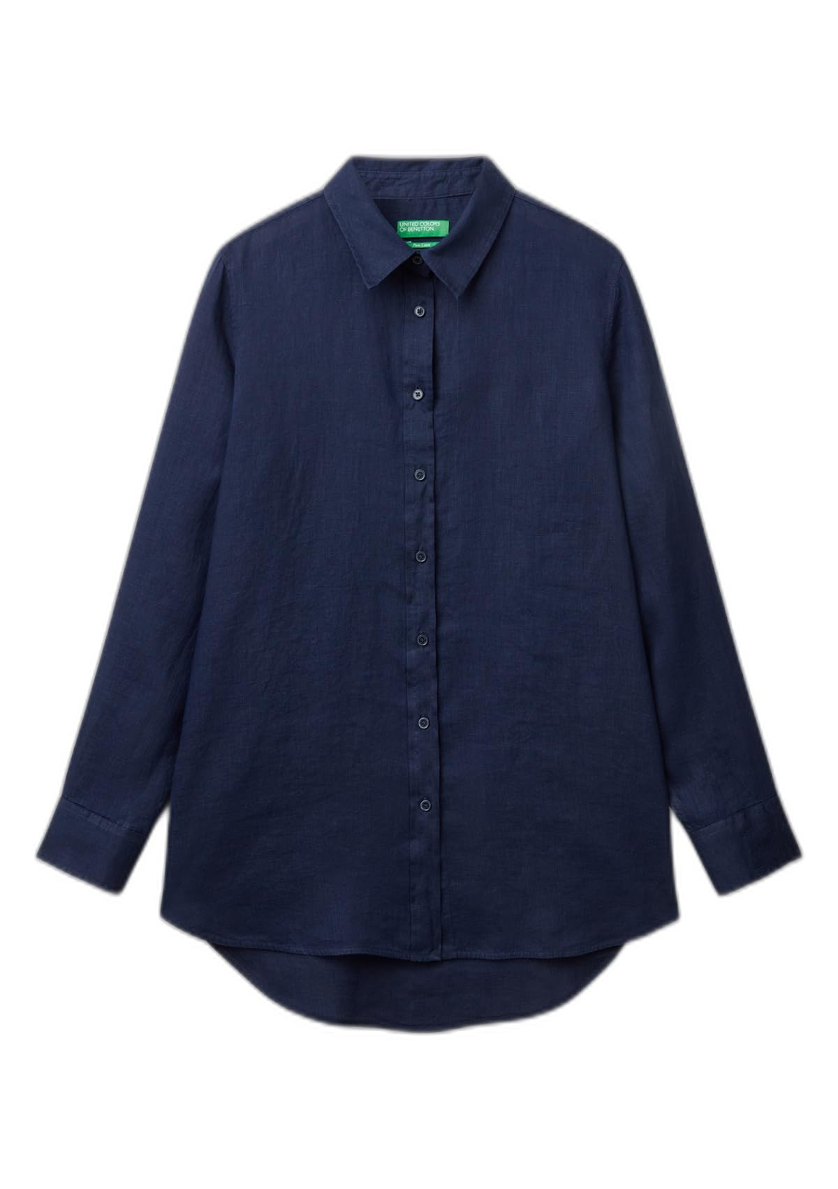 Benetton 5bmldq02u Camicia Lino Donna Bianca XL