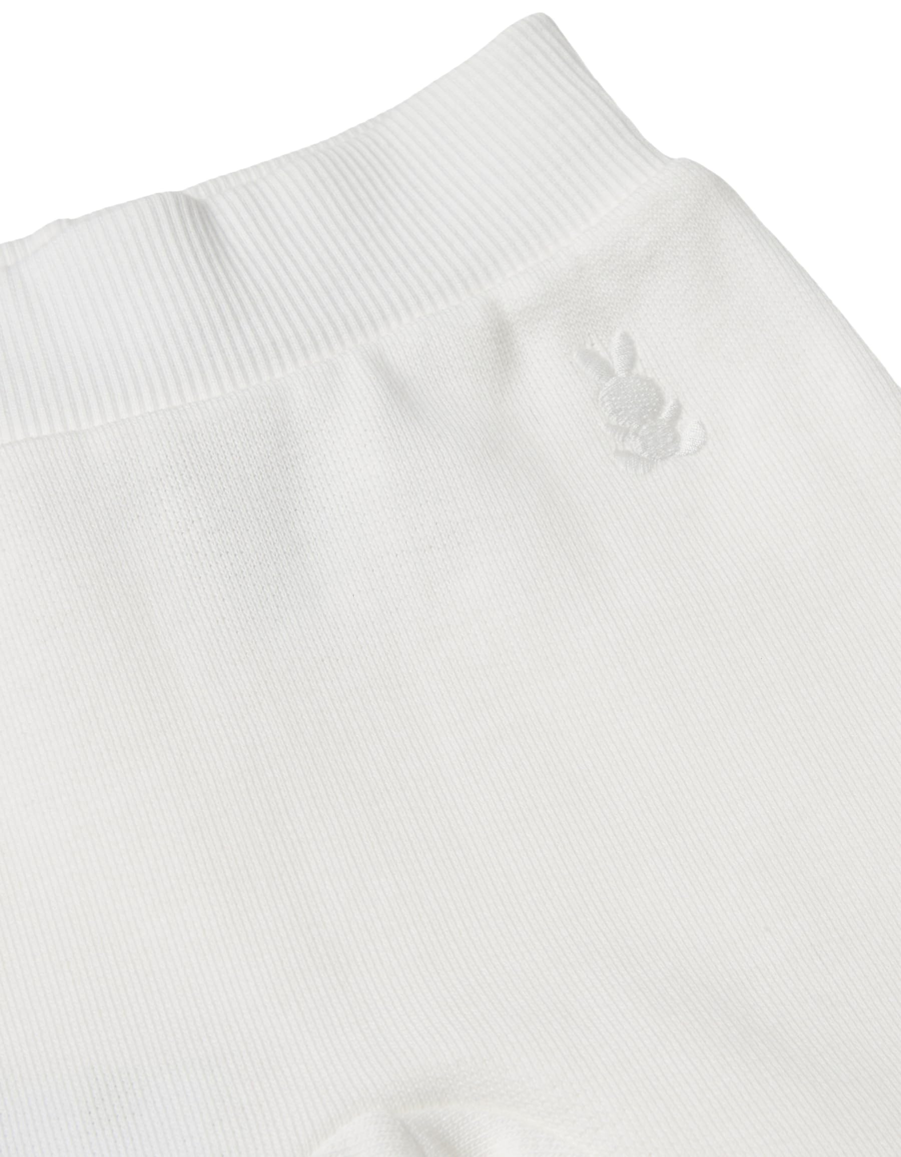 Benetton Pantaloni Felpa Bimbi 50 Bianco Ricamo Coniglietto