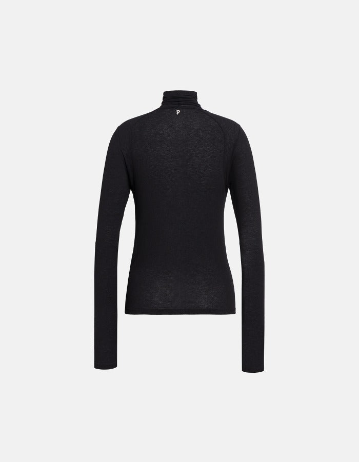 Dondup DS089 JS0326D999 Maglia Dolcevita Nero Modal Lana