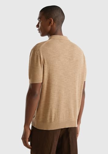 Benetton Polo 105GU300Z Maglia Uomo Cammello Regular