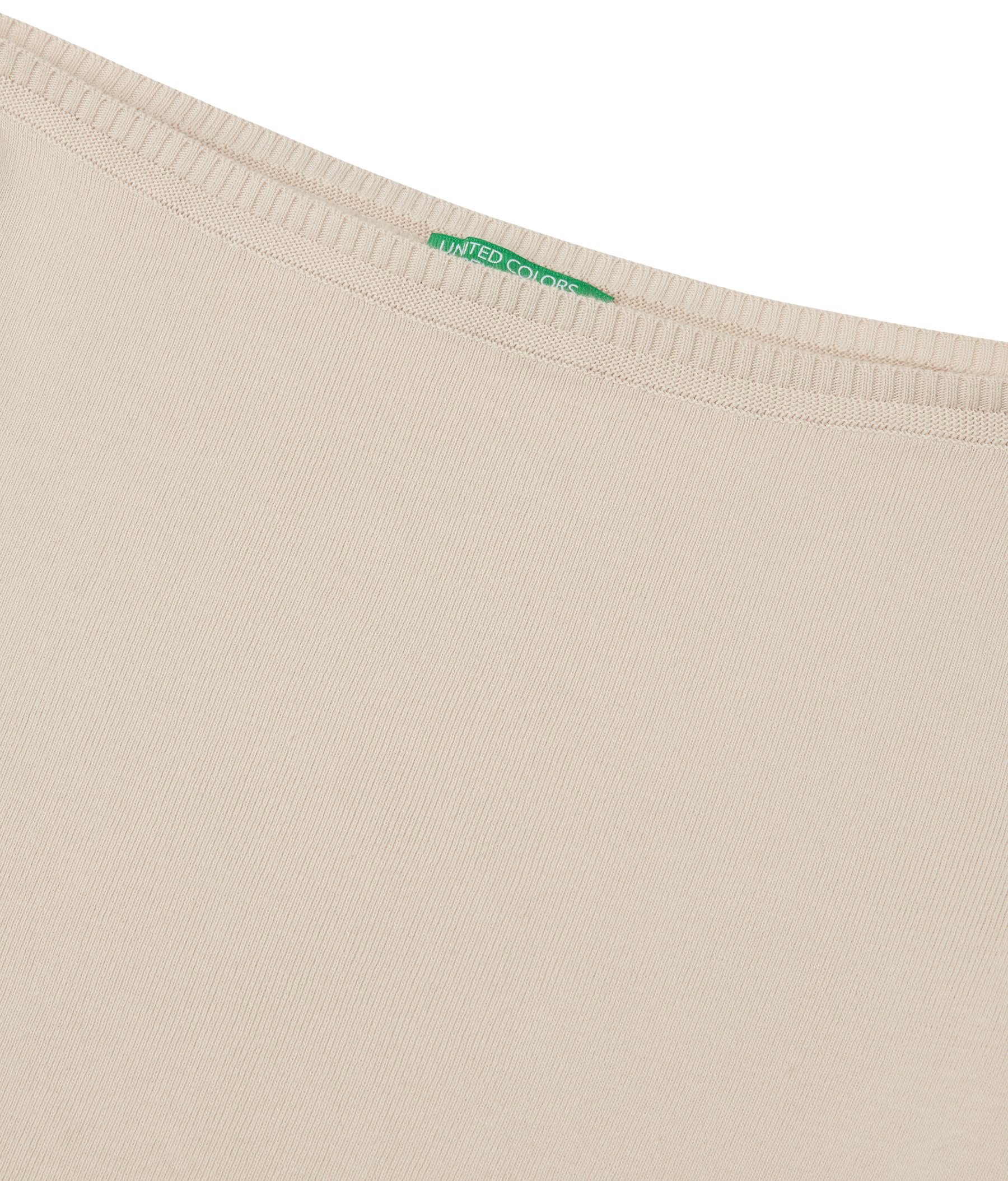Benetton 1091d1m09 maglione donna azzurro cotone barchetta