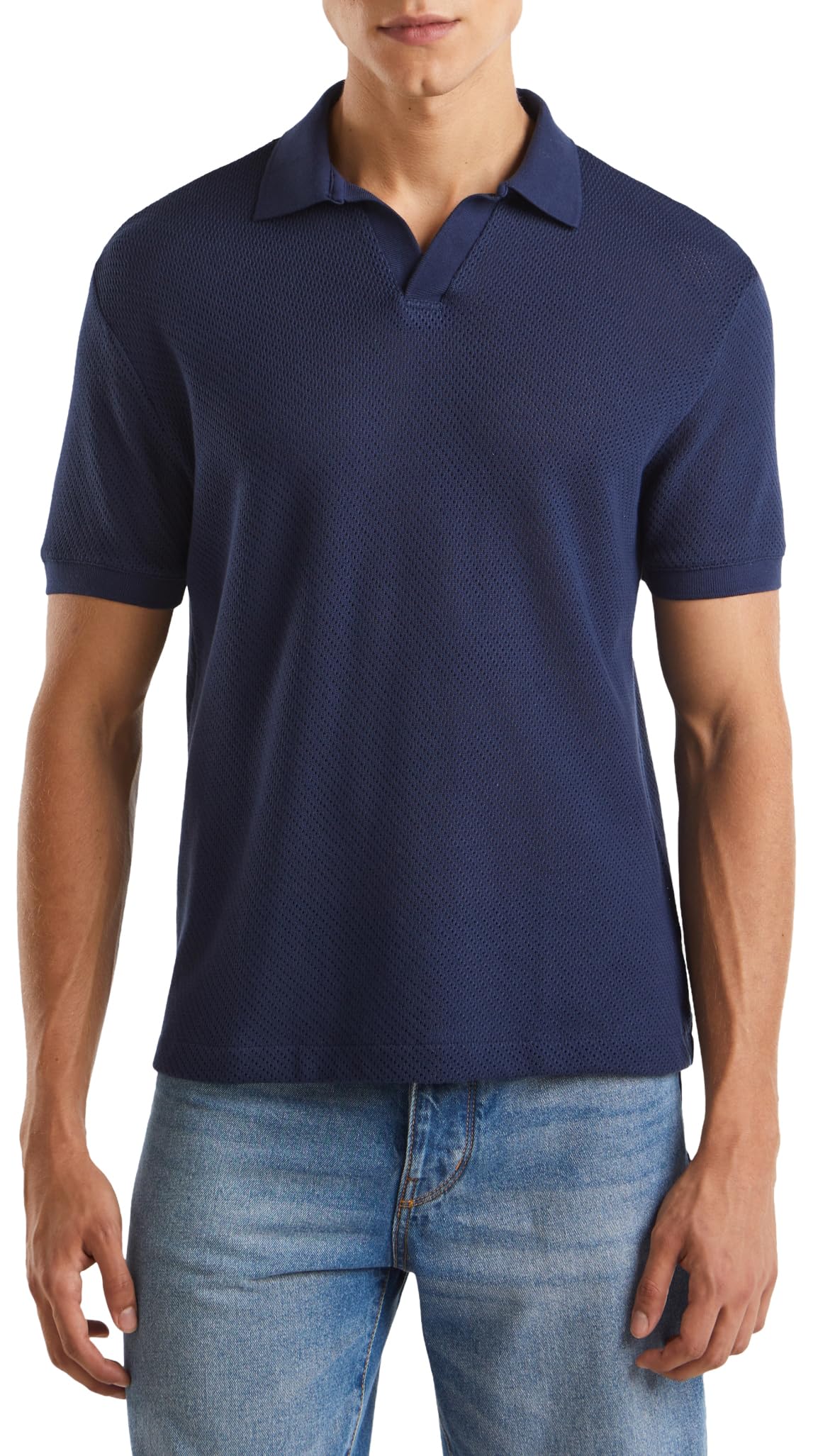Benetton Polo 3giru301p uomo cotone relaxed taglia XS