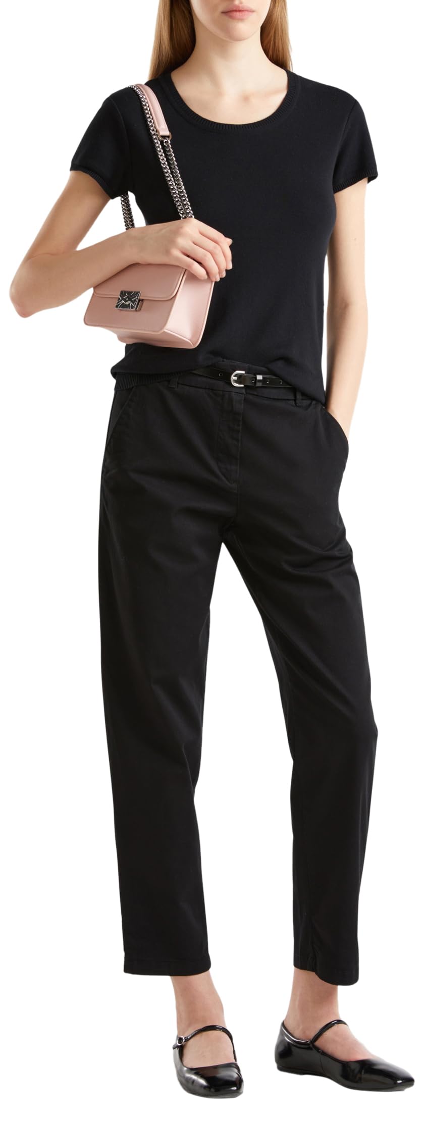 Benetton 4gd7df06u pantaloni donna taglia 42 gabardina stretch